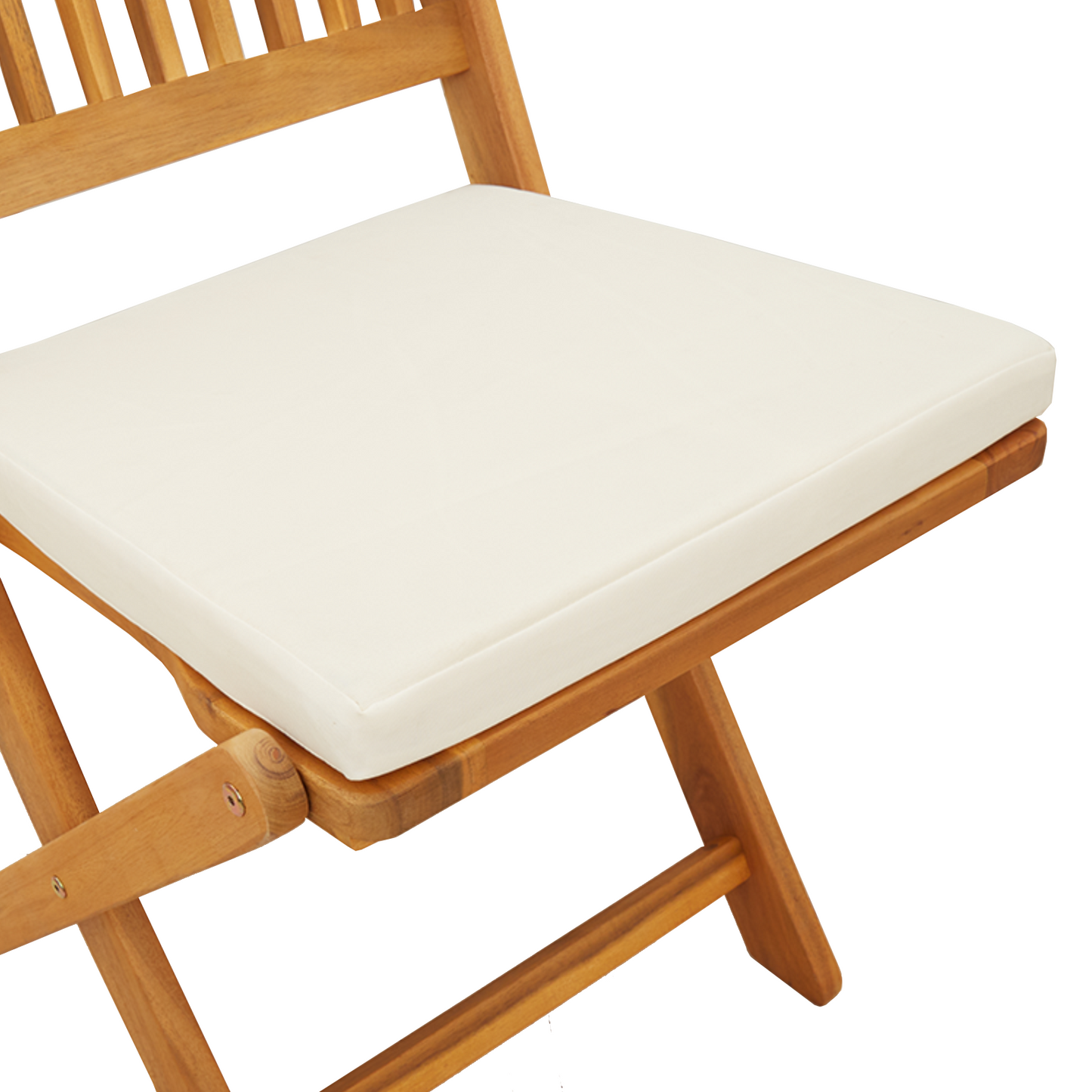 Foldbare Havestole Med Hvid Pude 8Stk Solid Akacietræ
