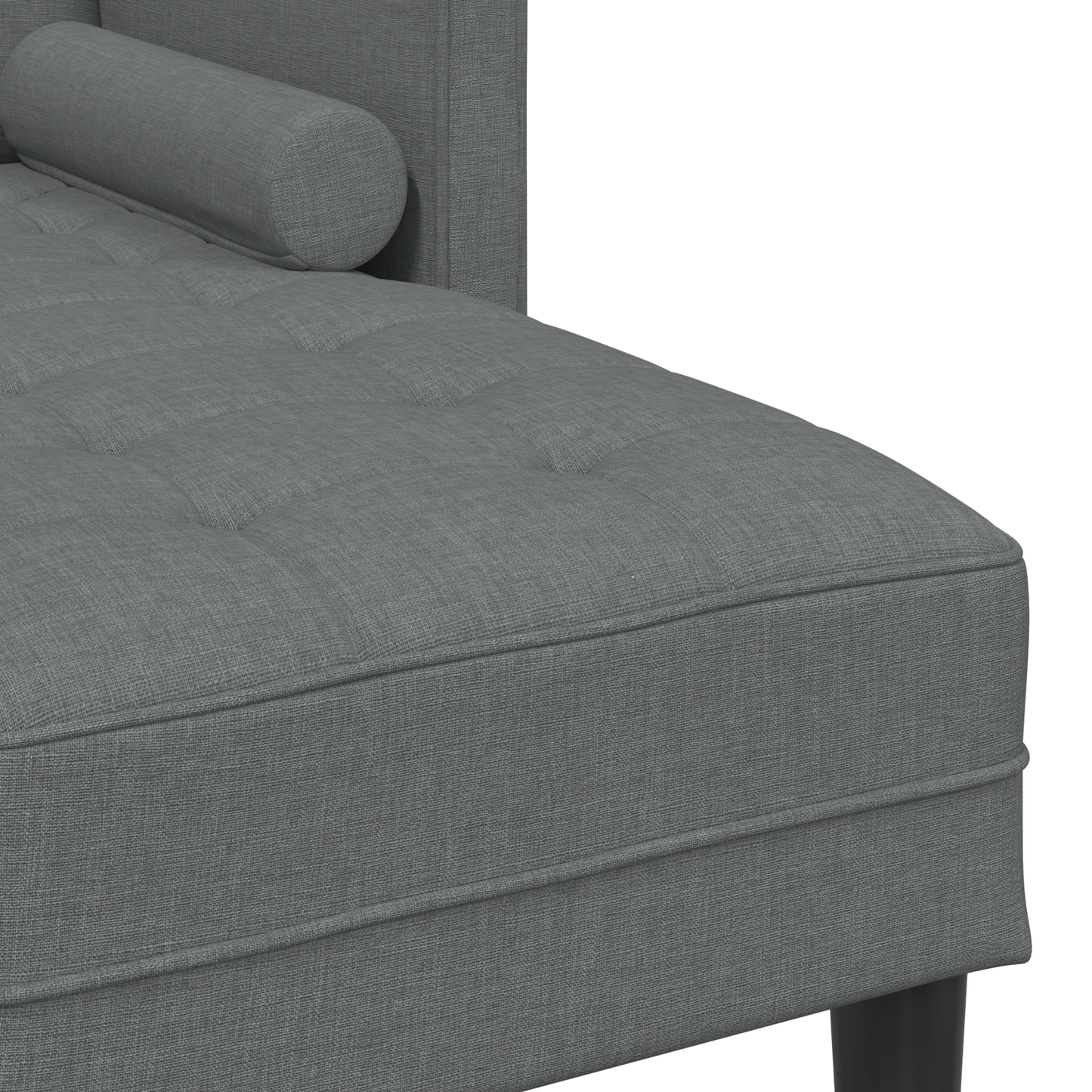 2 Personers Sofa Sæt Med Puder Mørkegrå Stof