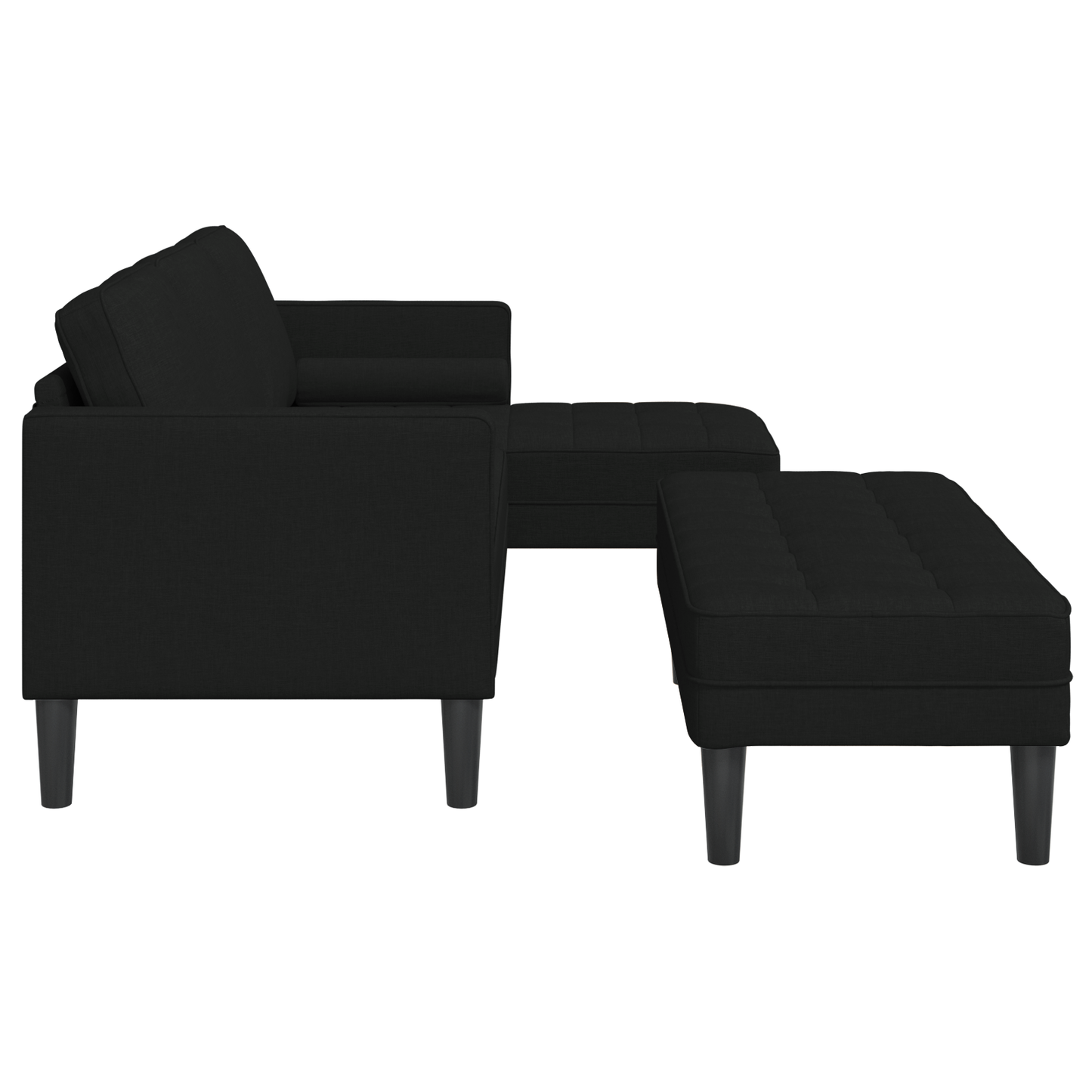 2-delt Sofa Sæt med Puder Sort Stof - billede 7