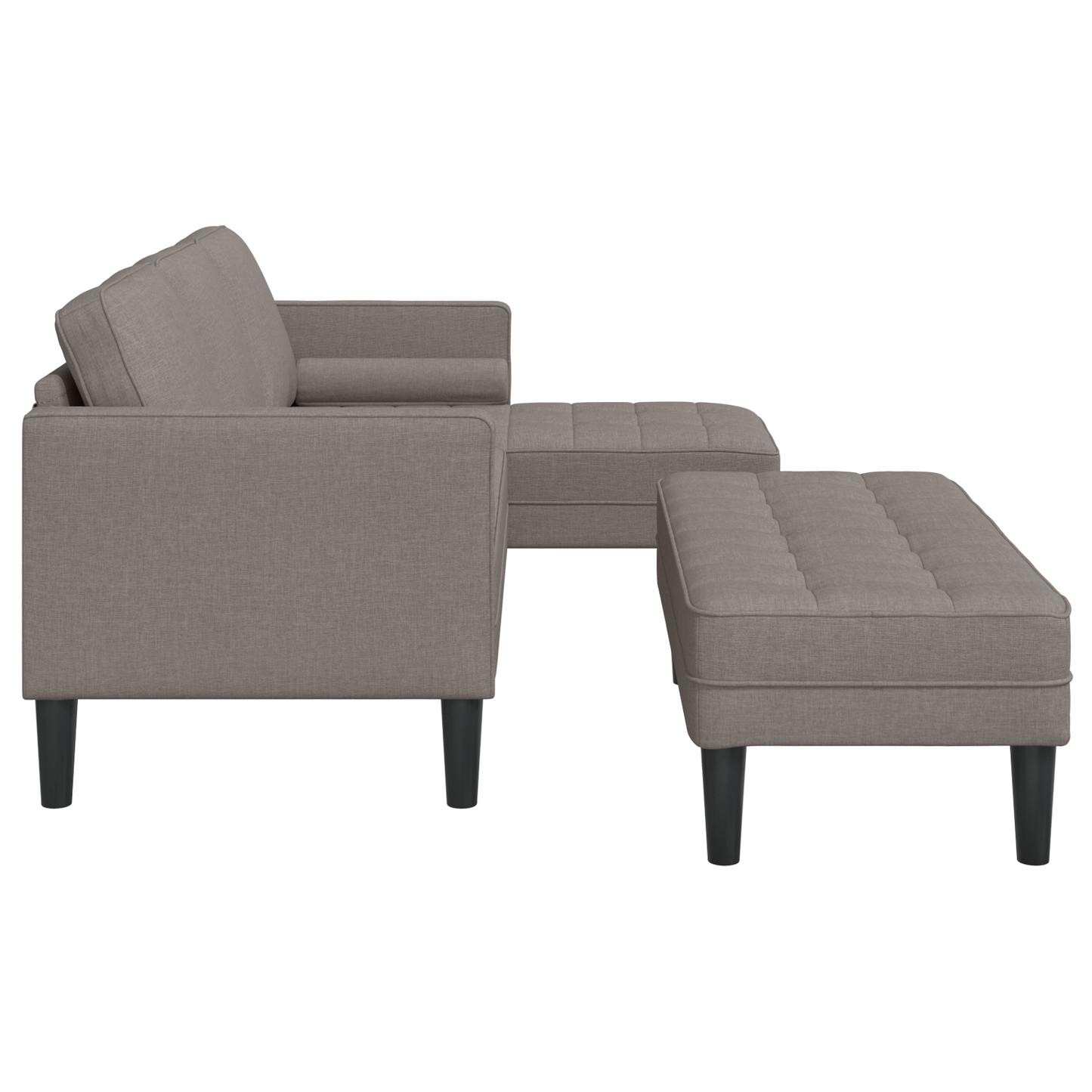 2-Delt Sofasæt Med Puder I Taupe Stof