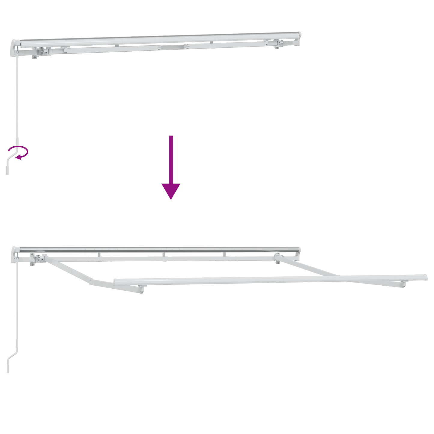 Utrækkelig Markise Creme og Hvid 250 X 200 Cm 2.5 X 2 M - billede 9