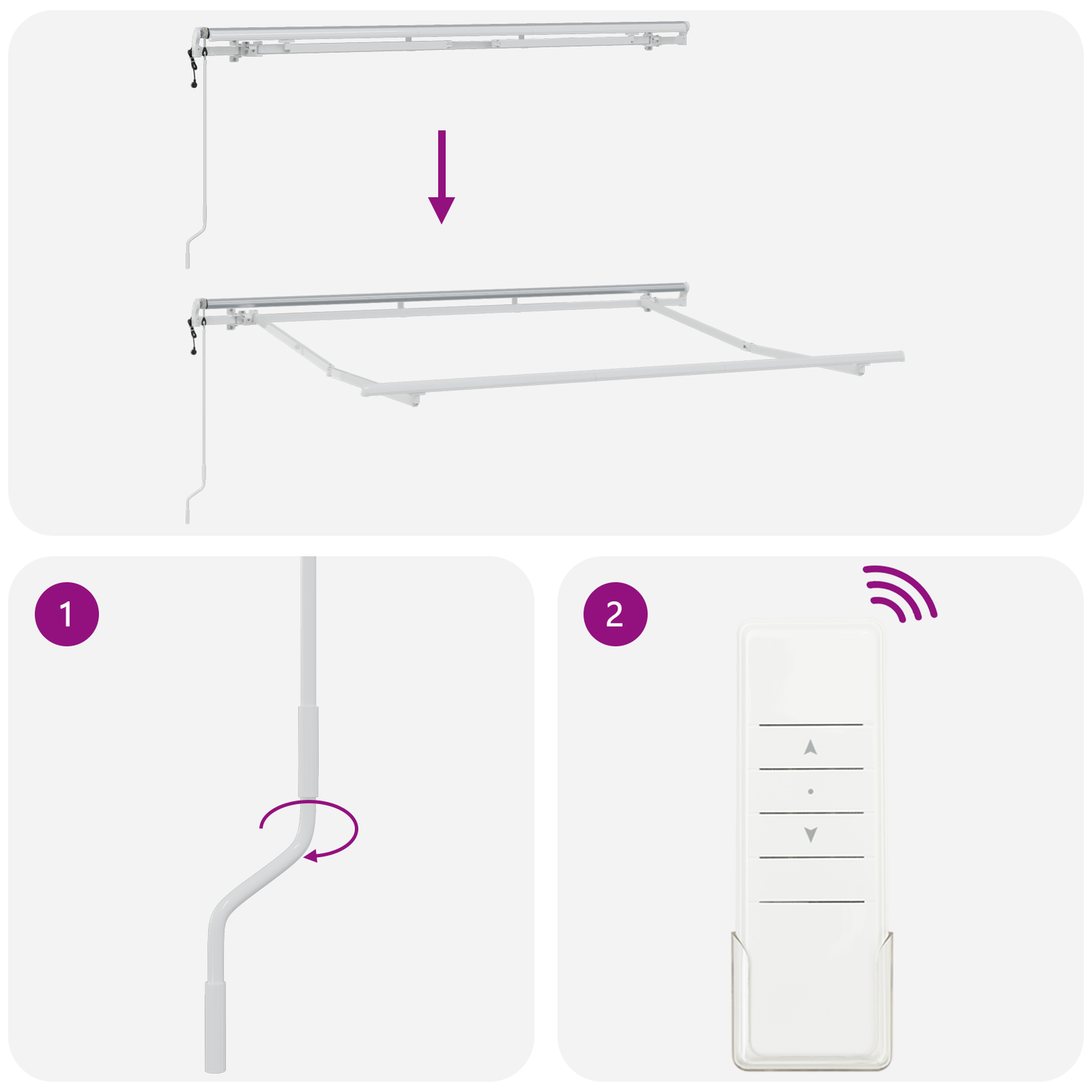 Utrækkelig Markise Creme og Hvid 250 X 200 Cm 2.5 X 2 M - billede 9