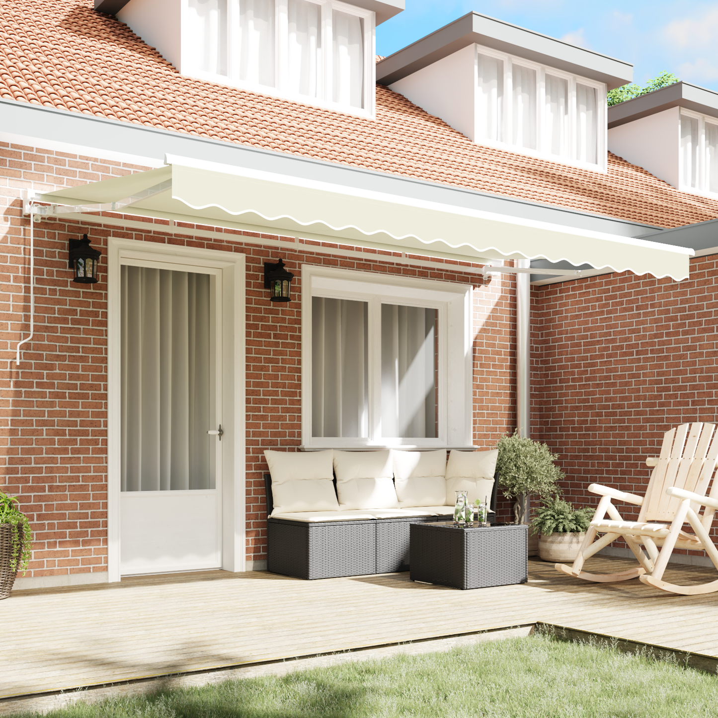 Utrækkelig Markise Creme 350x200 Cm - billede 3