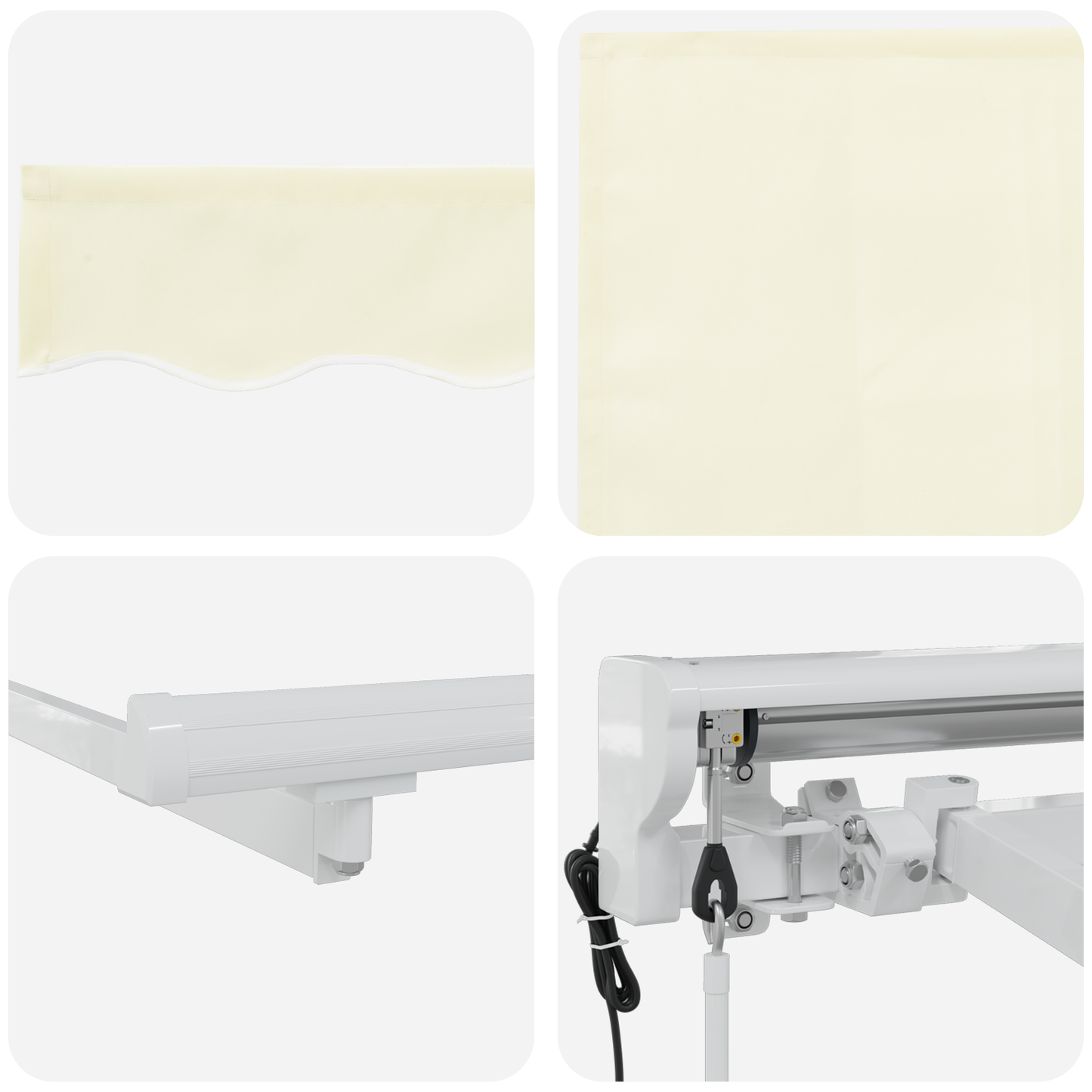 Utrækkelig Markise Creme 350x200 Cm Stof - billede 8