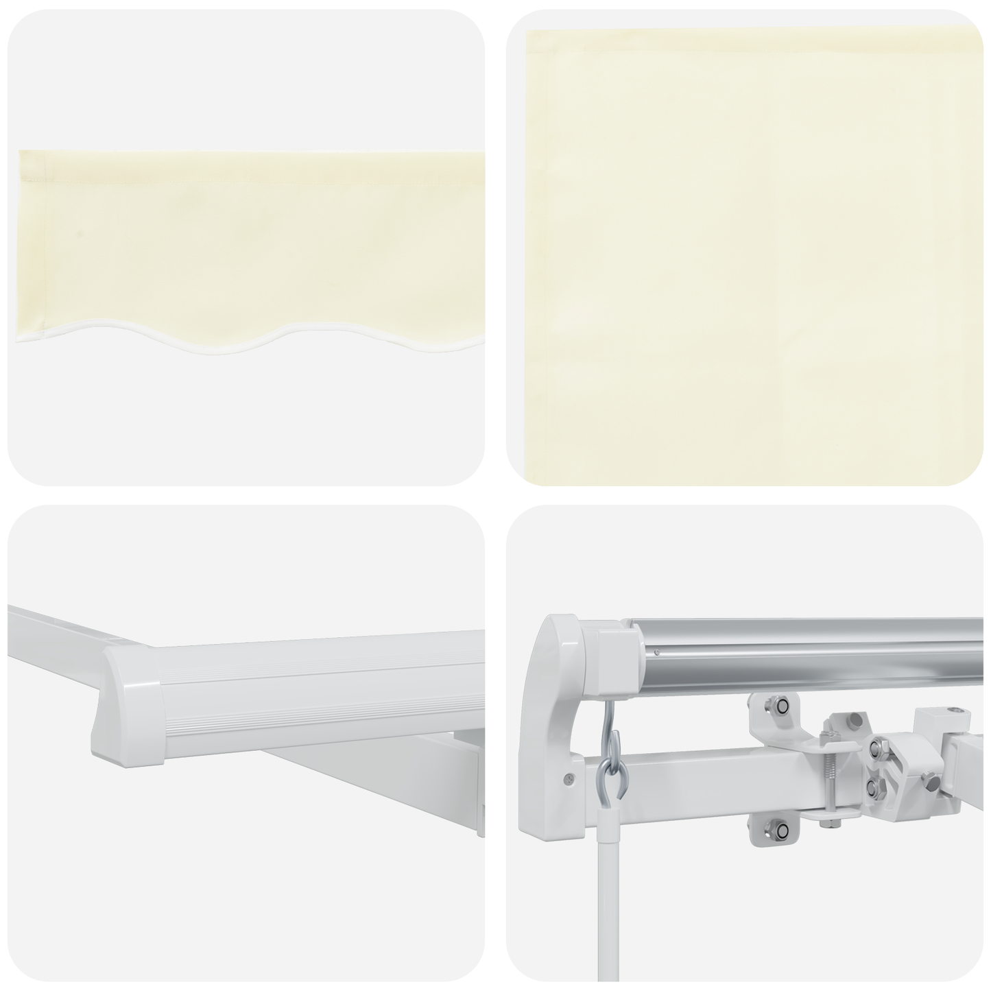 Markise med Blind Creme 350 X 200 X 120 Cm Stof, Metal - billede 10