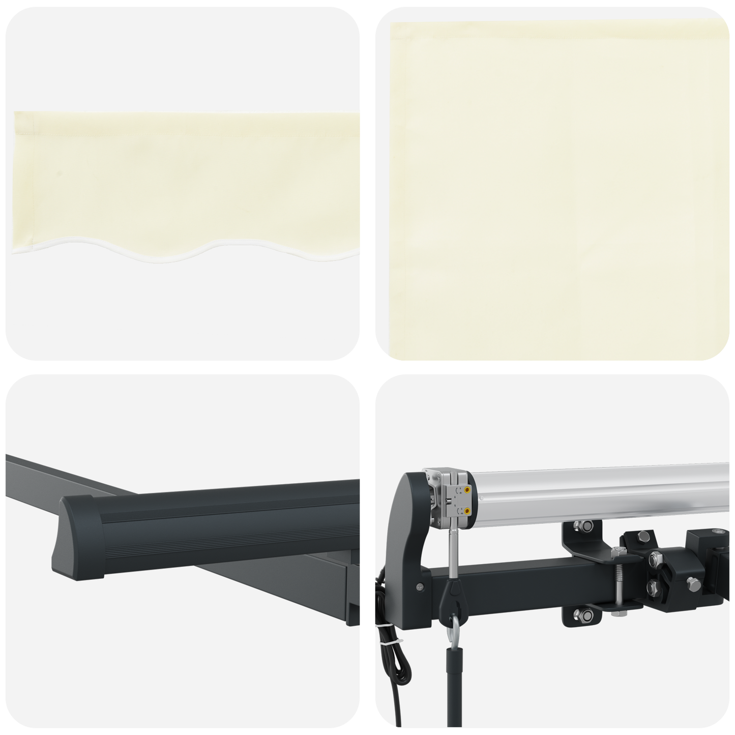 Markise med Blind Creme 350 X 200 X 120 Cm Stof, Metal - billede 10