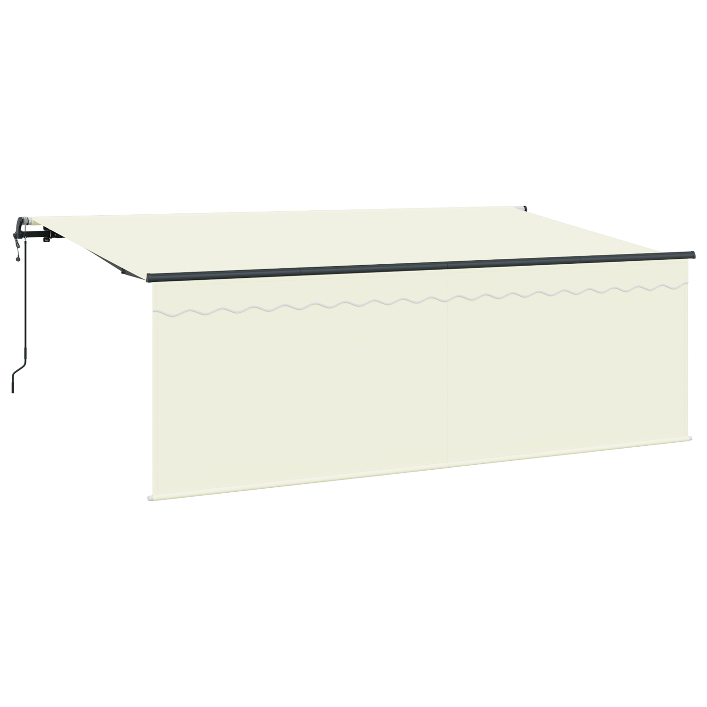Markise med Blind Creme 350 X 200 X 120 Cm Stof, Metal - billede 5