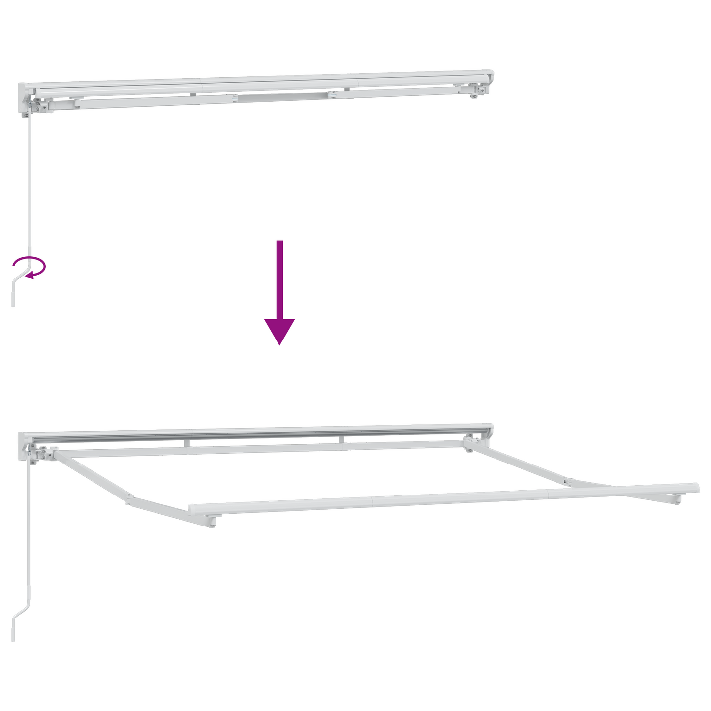 Utrækkelig Markise Anthracit og Hvid 350x200 Cm - billede 9