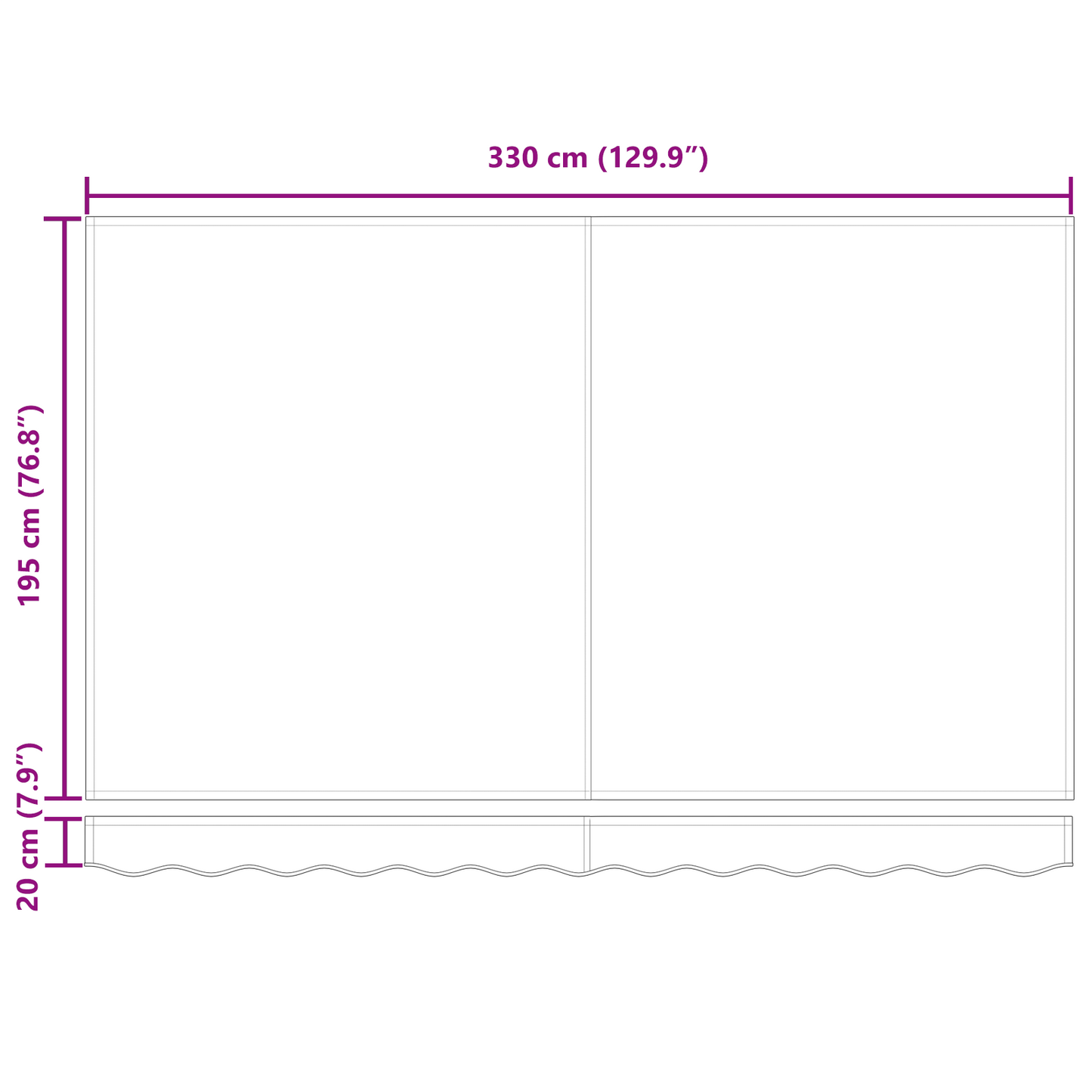 Utrækkelig Markise Marineblå 350x200 Cm - billede 11
