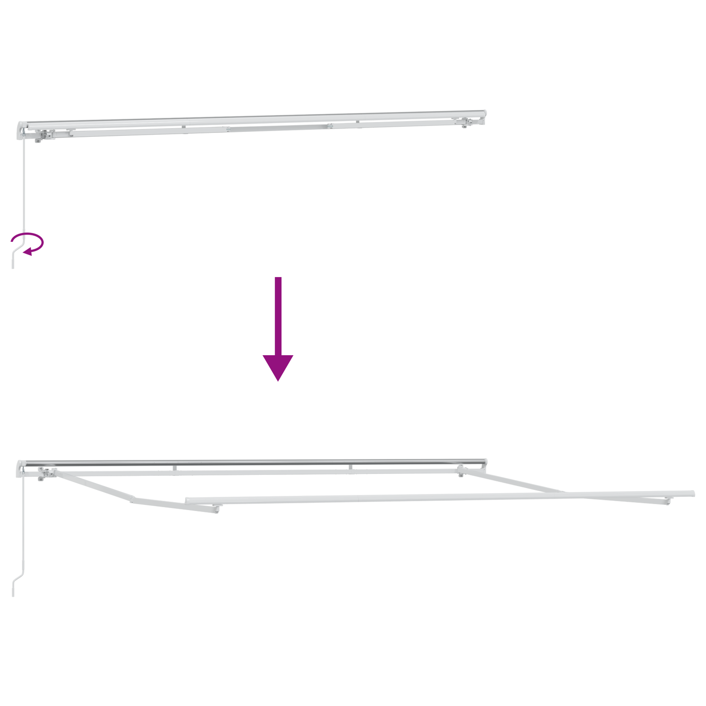 Utrækkelig Markise Blå og Hvid 400x200 Cm 400 X 200 Cm 4x2 M - billede 9
