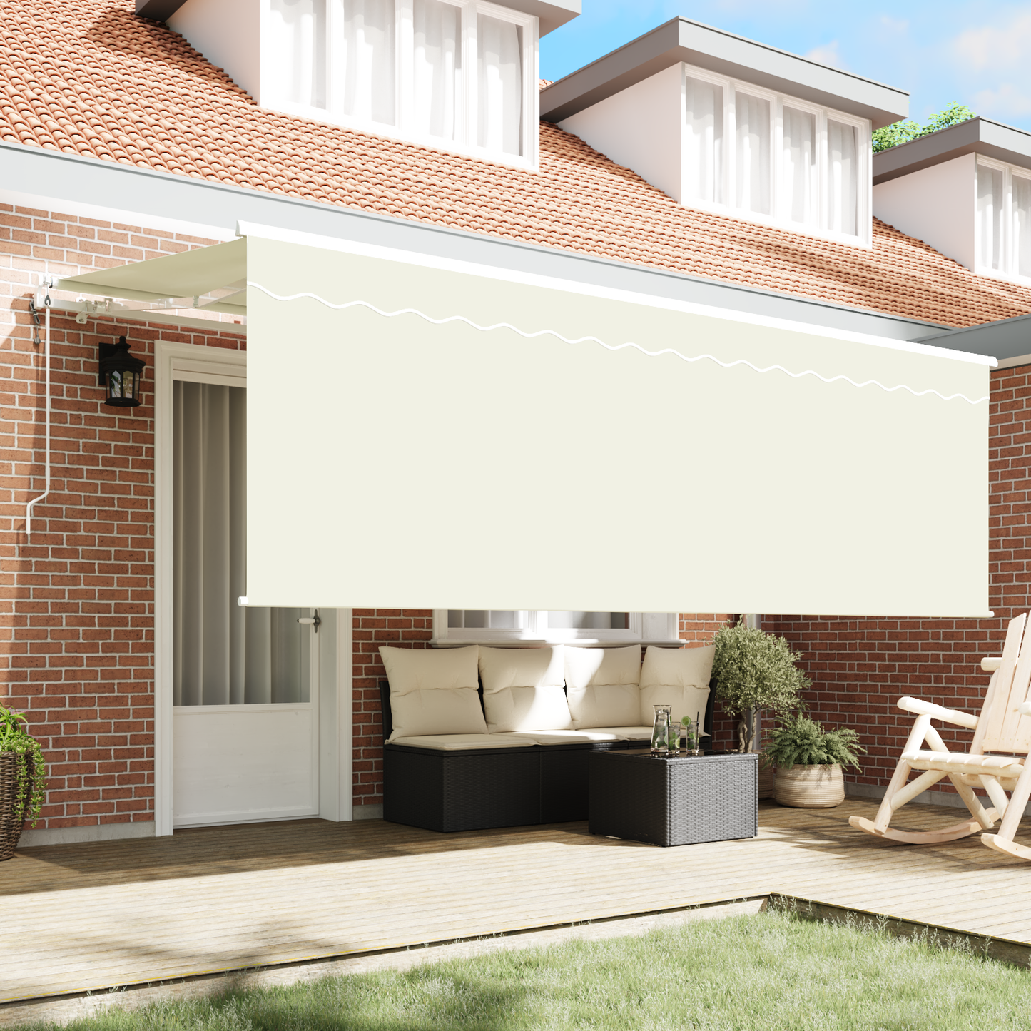 Utrækkelig Markise Creme Hvid Brun 400 X 200 Cm - billede 3
