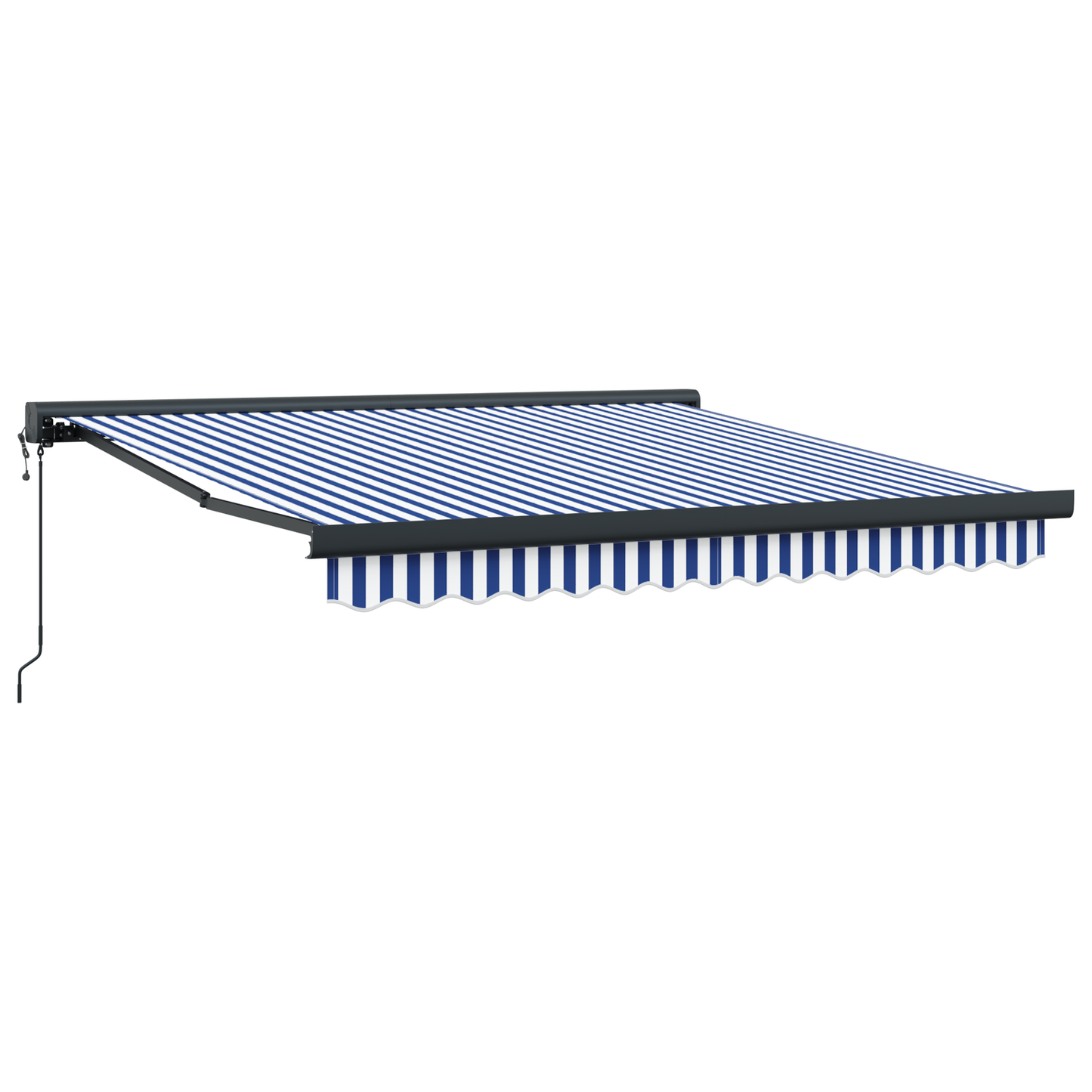 Automatisk Utrækkelig Markise i Blå og Hvid - 300 X 250 Cm - billede 5
