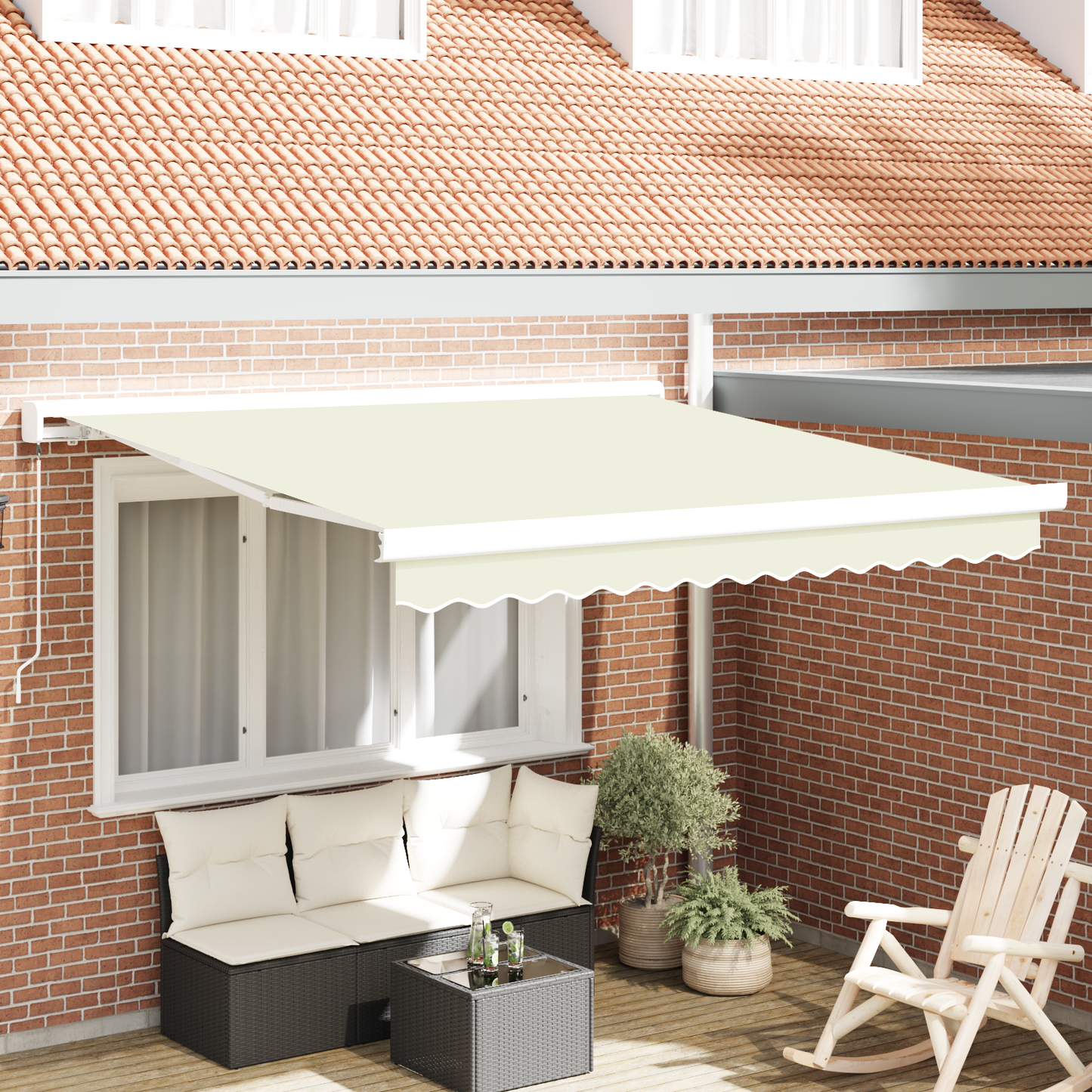 Creme Manuel Udtækkelig Markise 300x250 Cm - hovedbillede