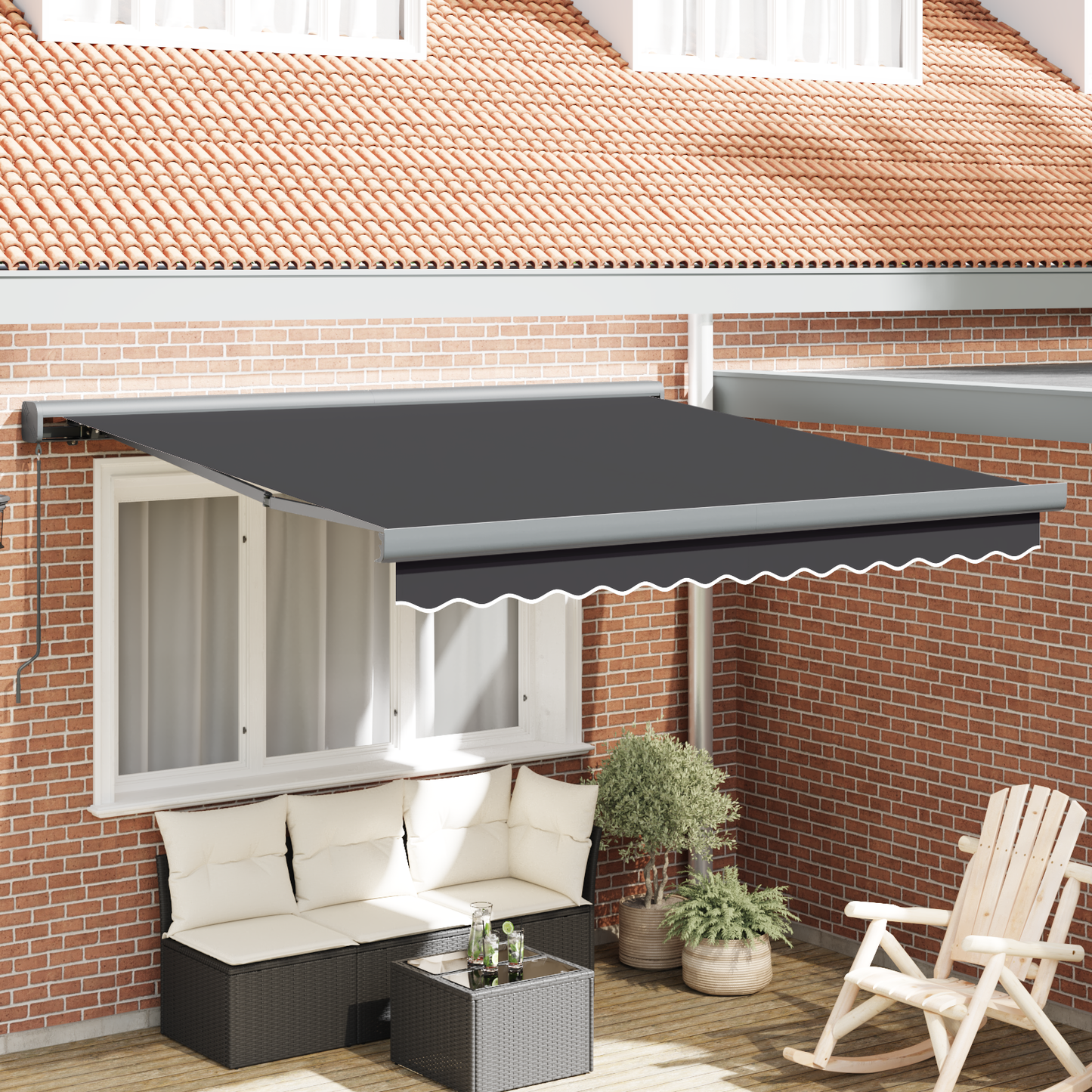 Manuel Udtrækkelig Markise Antracit 300x250 Cm - hovedbillede