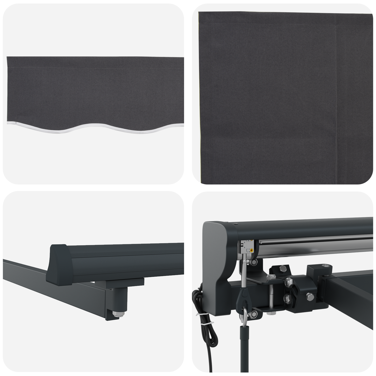 Utrækkelig Markise Antracit 300 X 250 Cm Stof - billede 10