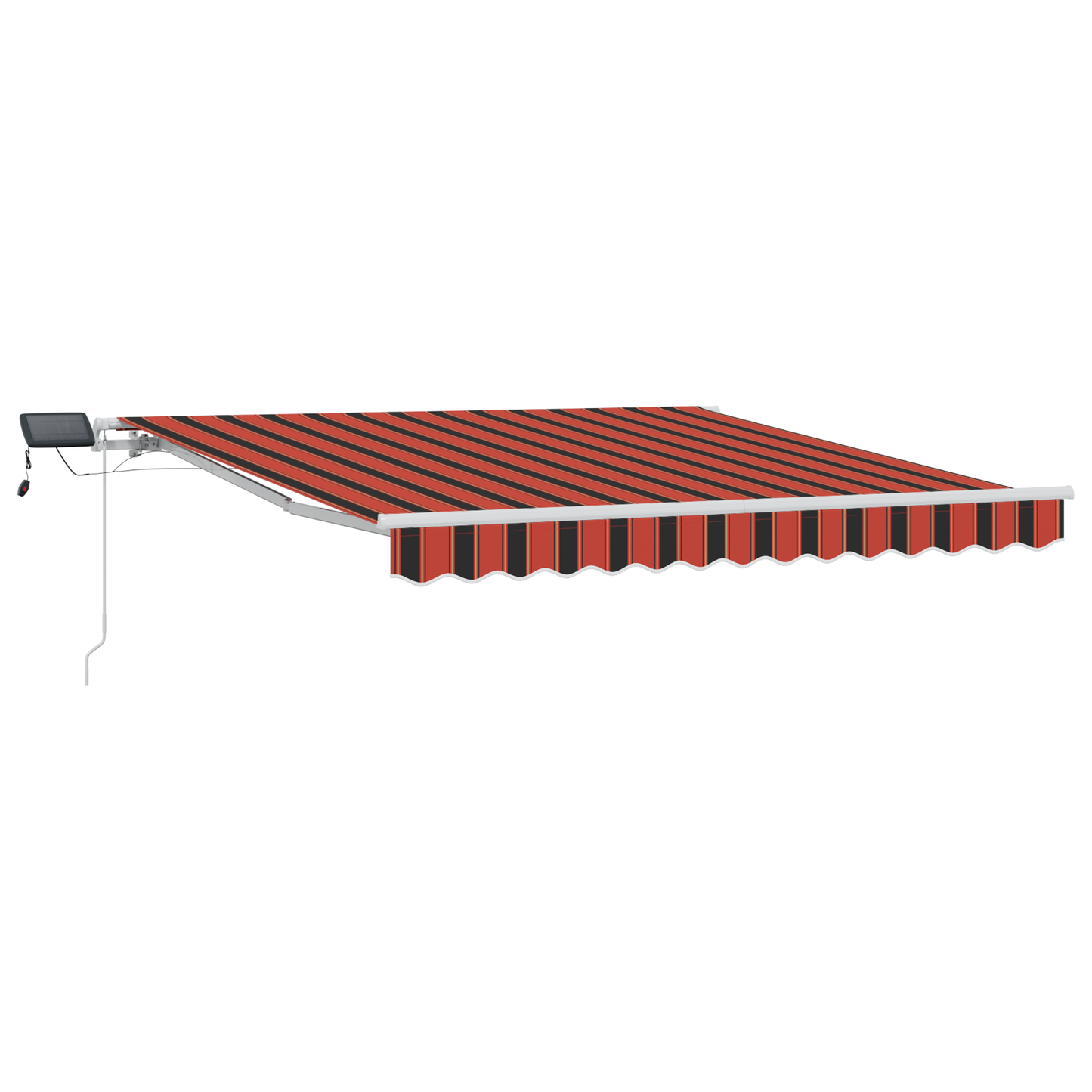Manuel Utrækkelig Markise med Led - Orange og Brun, 300 X 250 Cm - billede 2