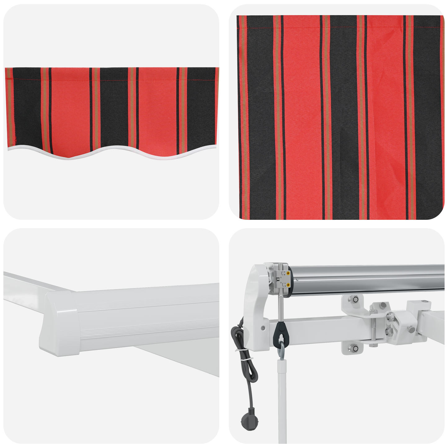 Automatisk Utrækkelig Markise Orange og Brun 300x250 Cm - billede 8