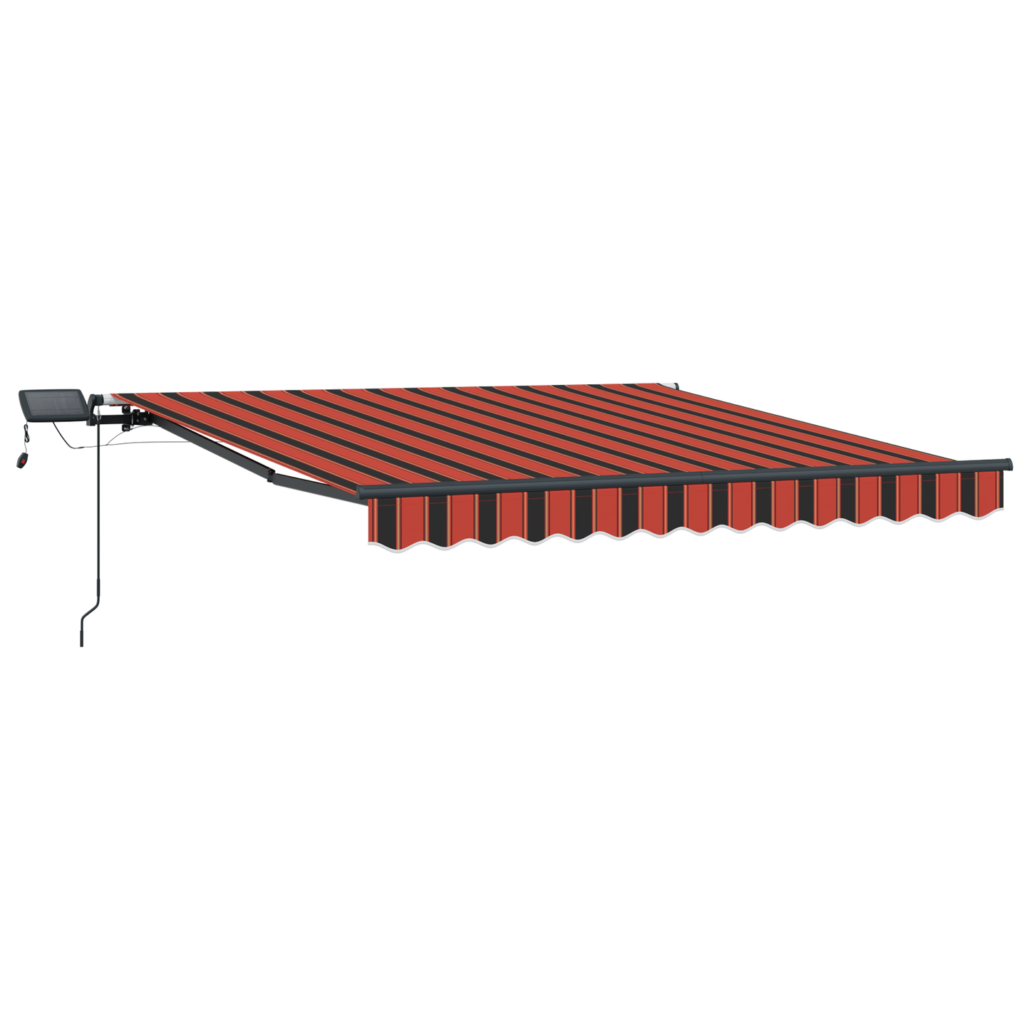 Manuel Udtækkelig Markise med Led Orange og Brun 300x250 Cm - billede 4
