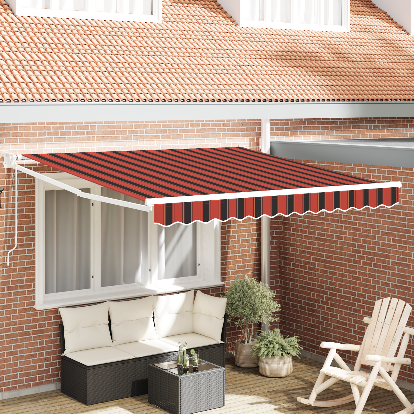 Automatisk Udtækkelig Markise Orange og Brun 300x250 Cm - hovedbillede