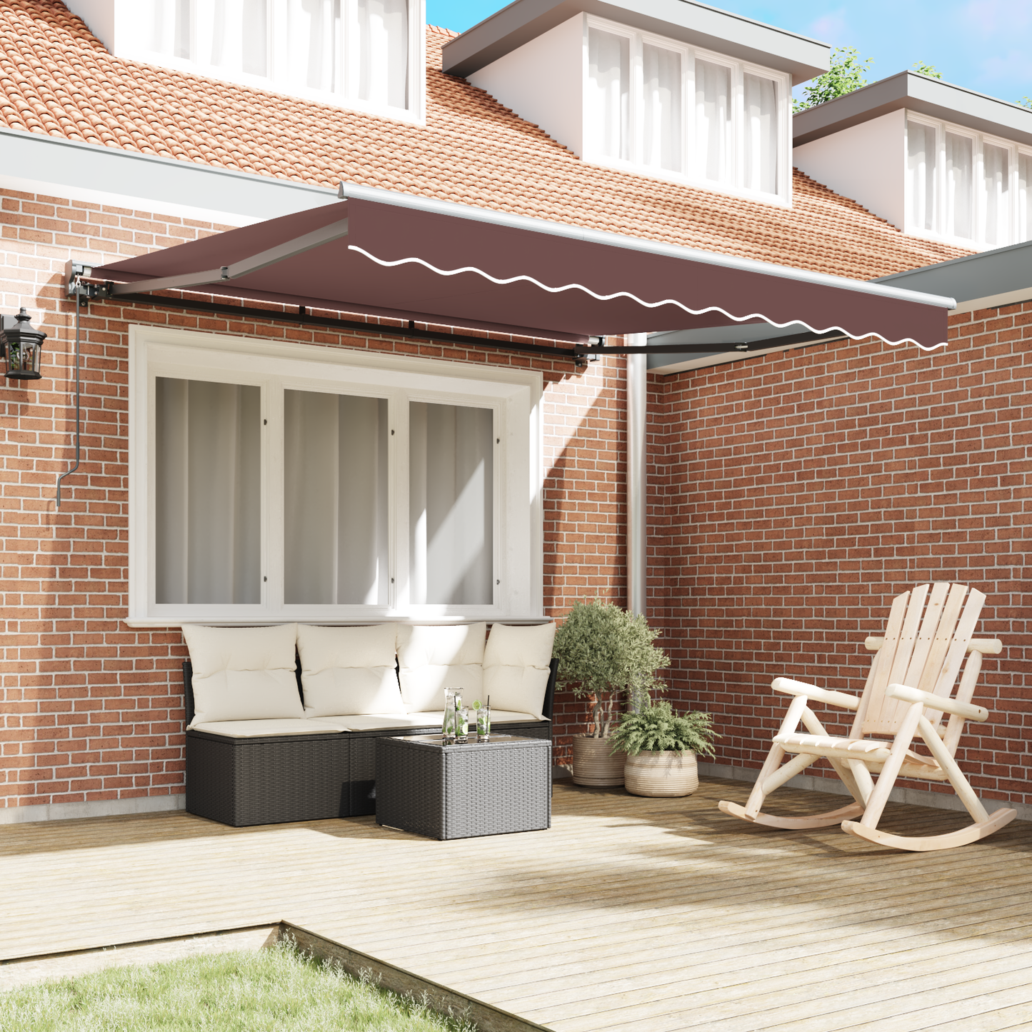 Utrækkelig Markise Brun 300x250 Cm Polyester - billede 3