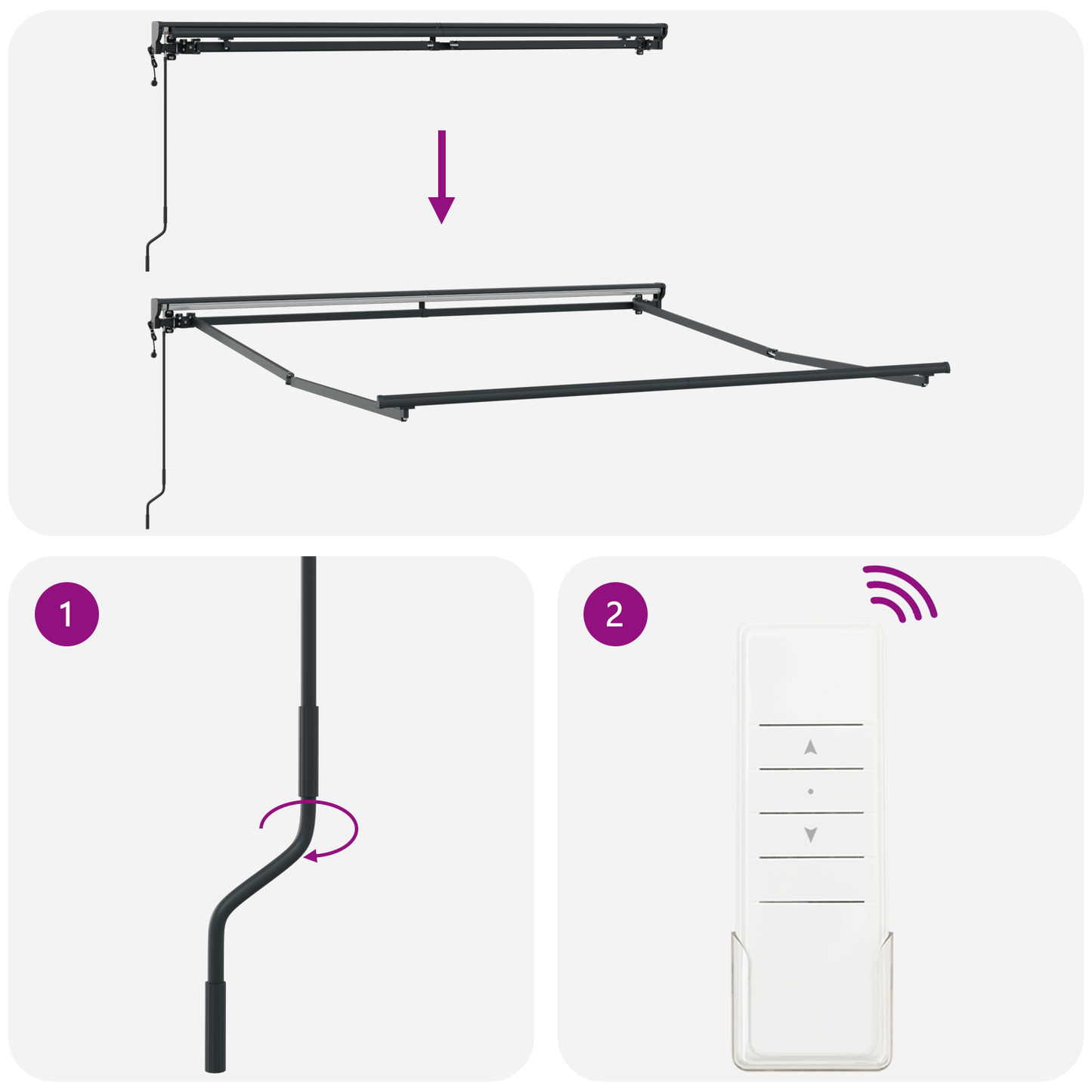 Utrækkelig Markise Anthracit og Hvid 300x250 Cm Stof og Metal - billede 9