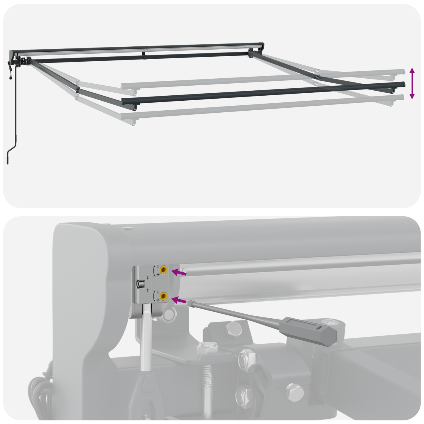 Utrækkelig Markise Anthracit og Hvid 300x250 Cm Stof og Metal - billede 10