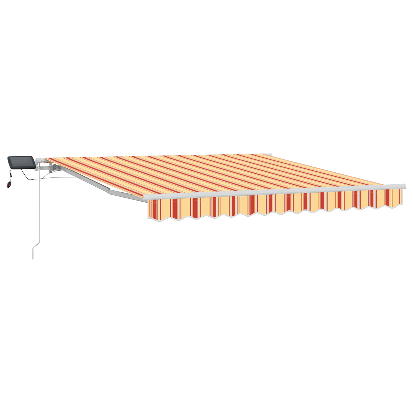Manuel Utrækbar Markise med Led i Gul og Orange 300 X 250 Cm - billede 2