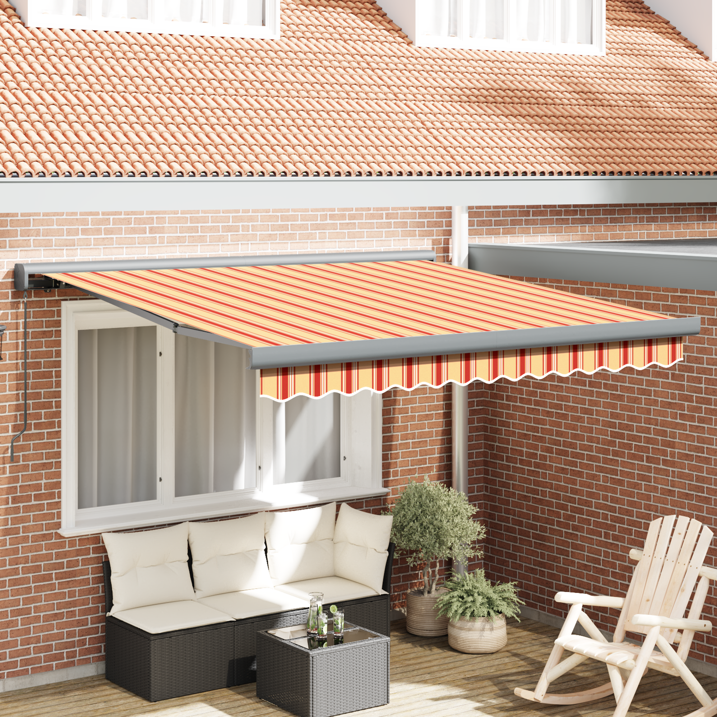 Manuel Udtækkelig Markise Gul og Orange 300x250 Cm - hovedbillede