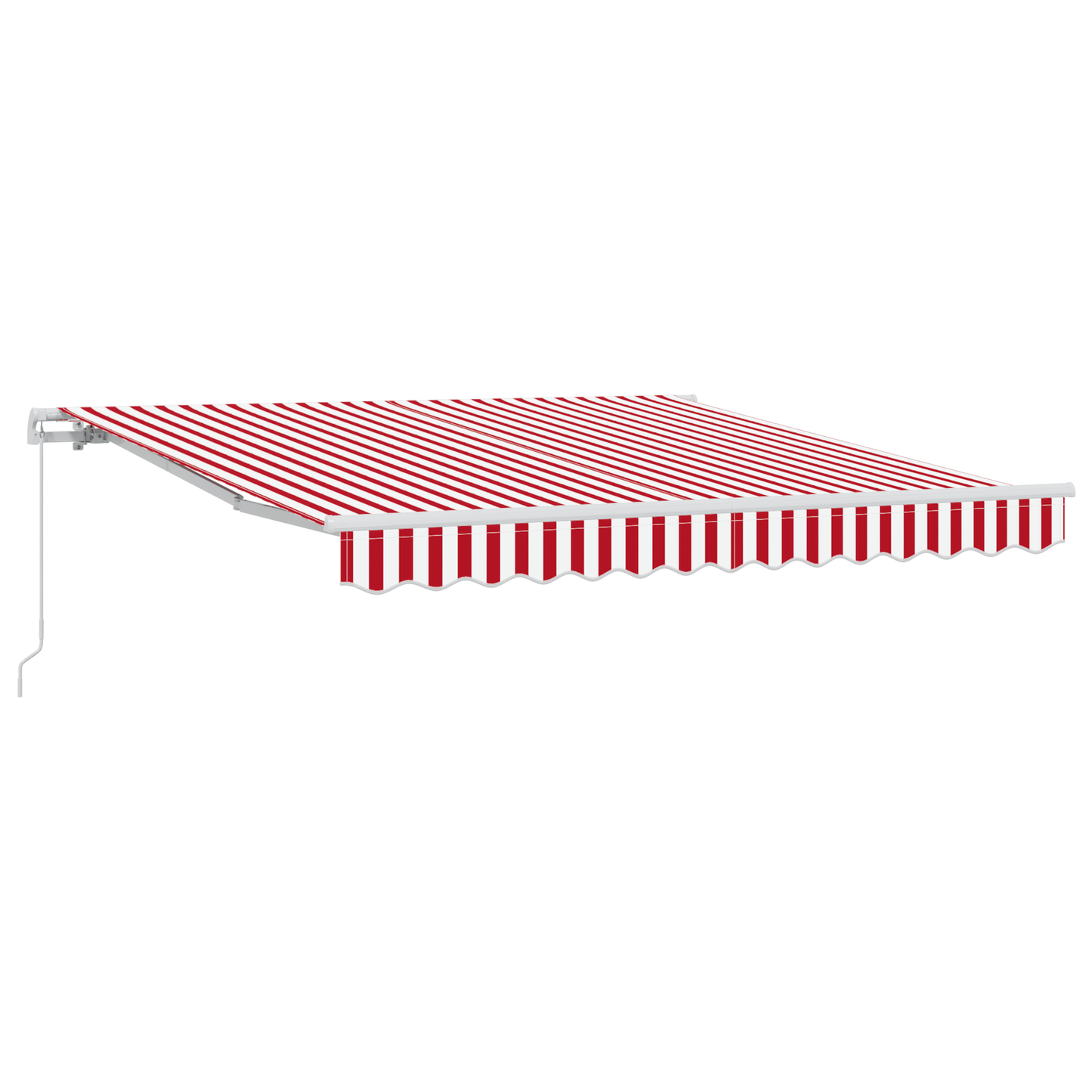 Manuel Udtækkelig Markise Rød og Hvid Stribe 300x250 Cm - billede 2