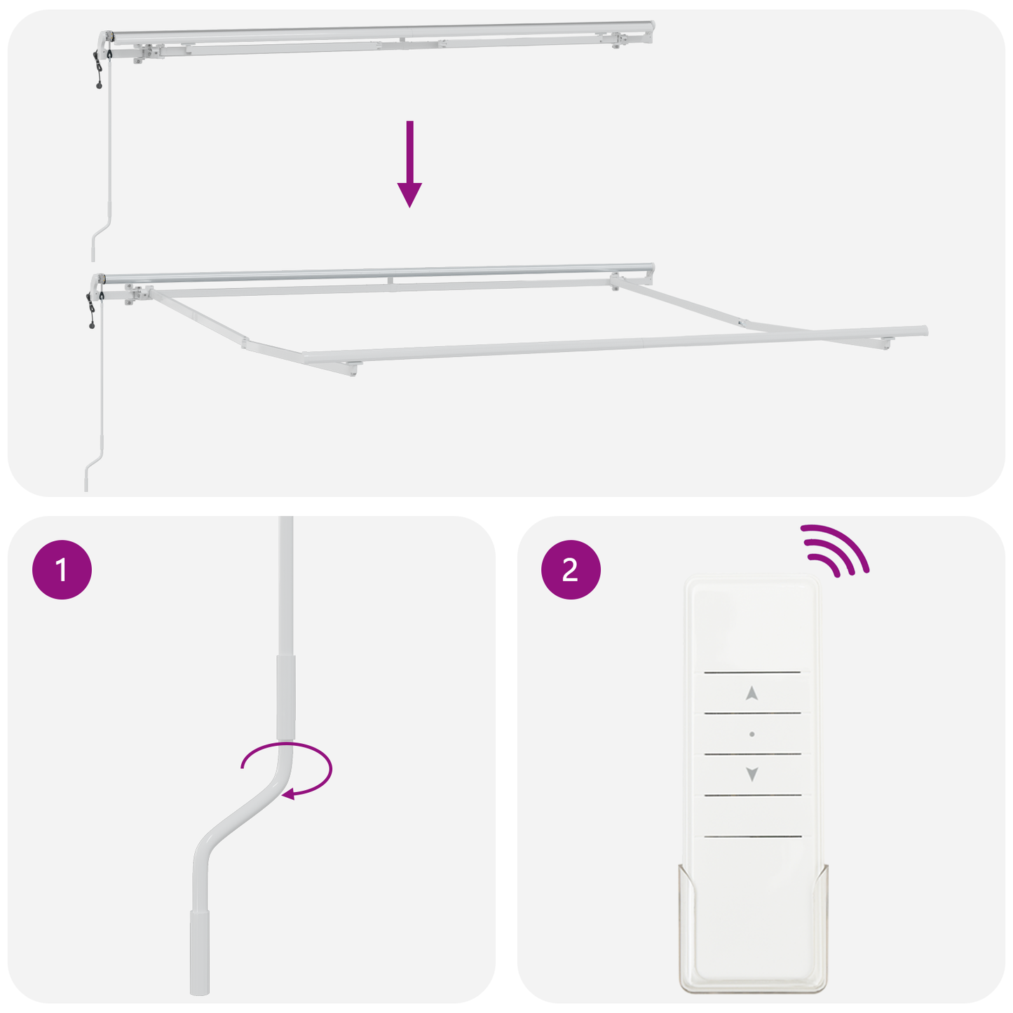 Automatisk Utrækkelig Markise Rød og Hvid - 300 X 250 Cm - billede 9