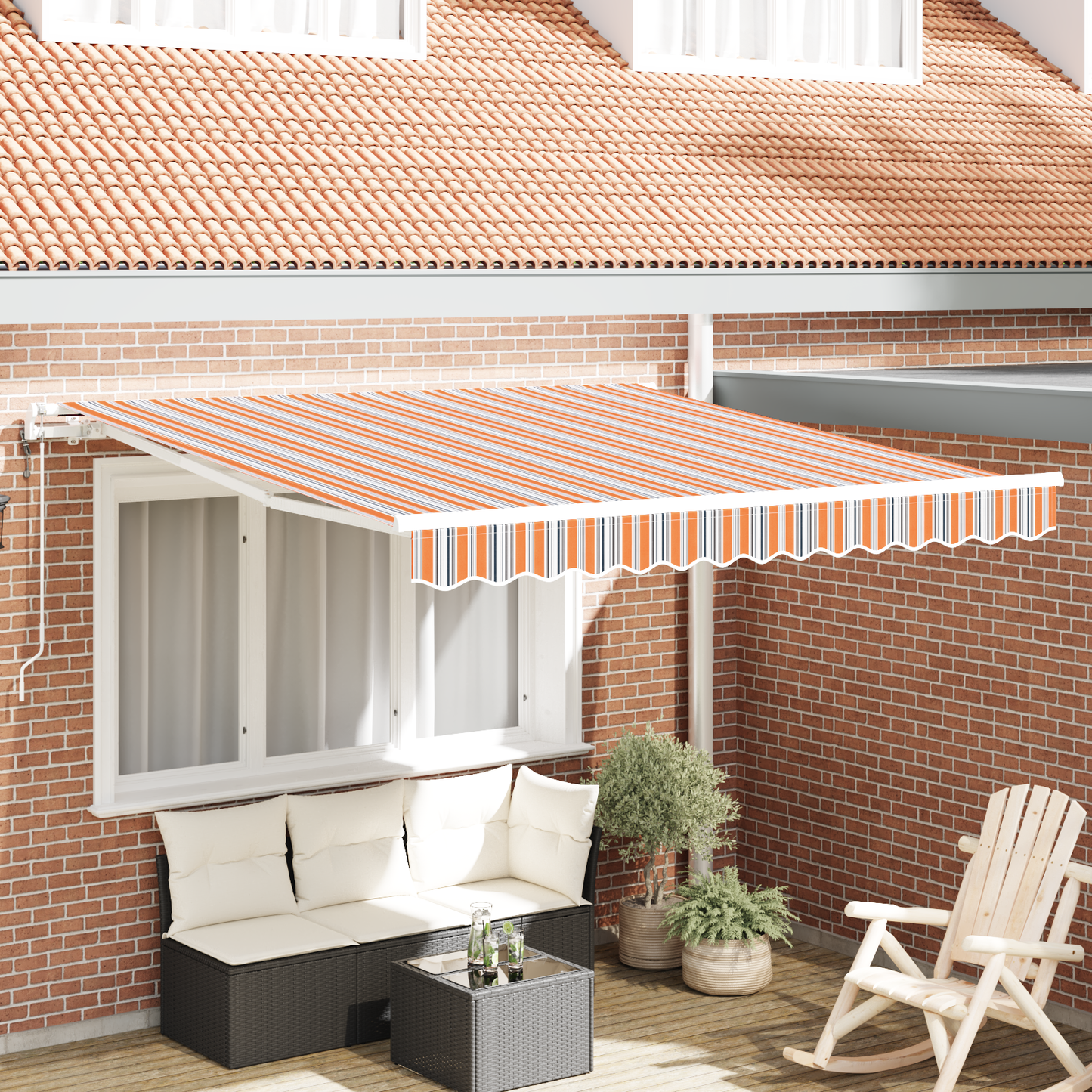 Utrækkelig Markise Flerfarvet 300 X 250 Cm Stof - hovedbillede