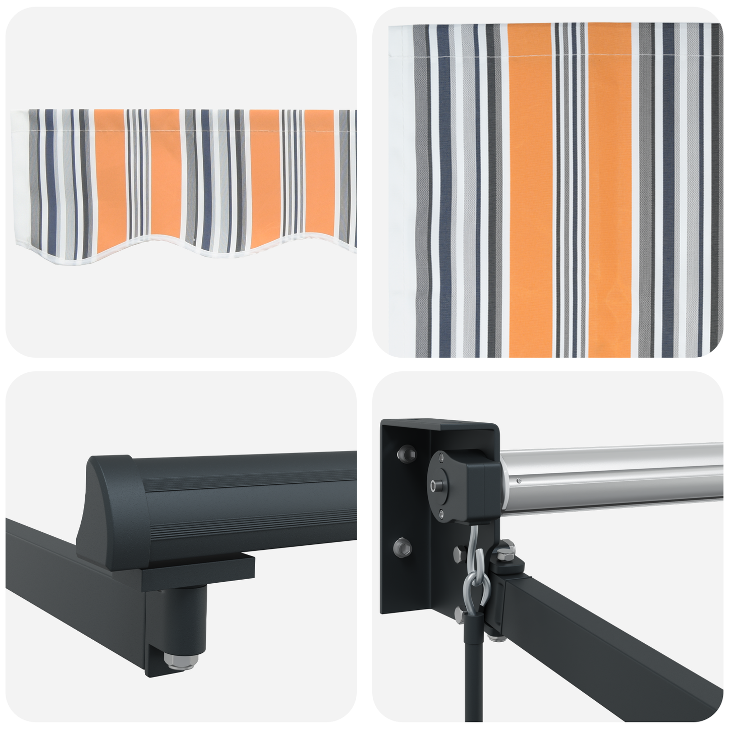 Manuel Udtækkelig Markise Multifarvet Stripe 300x250 Cm - billede 8