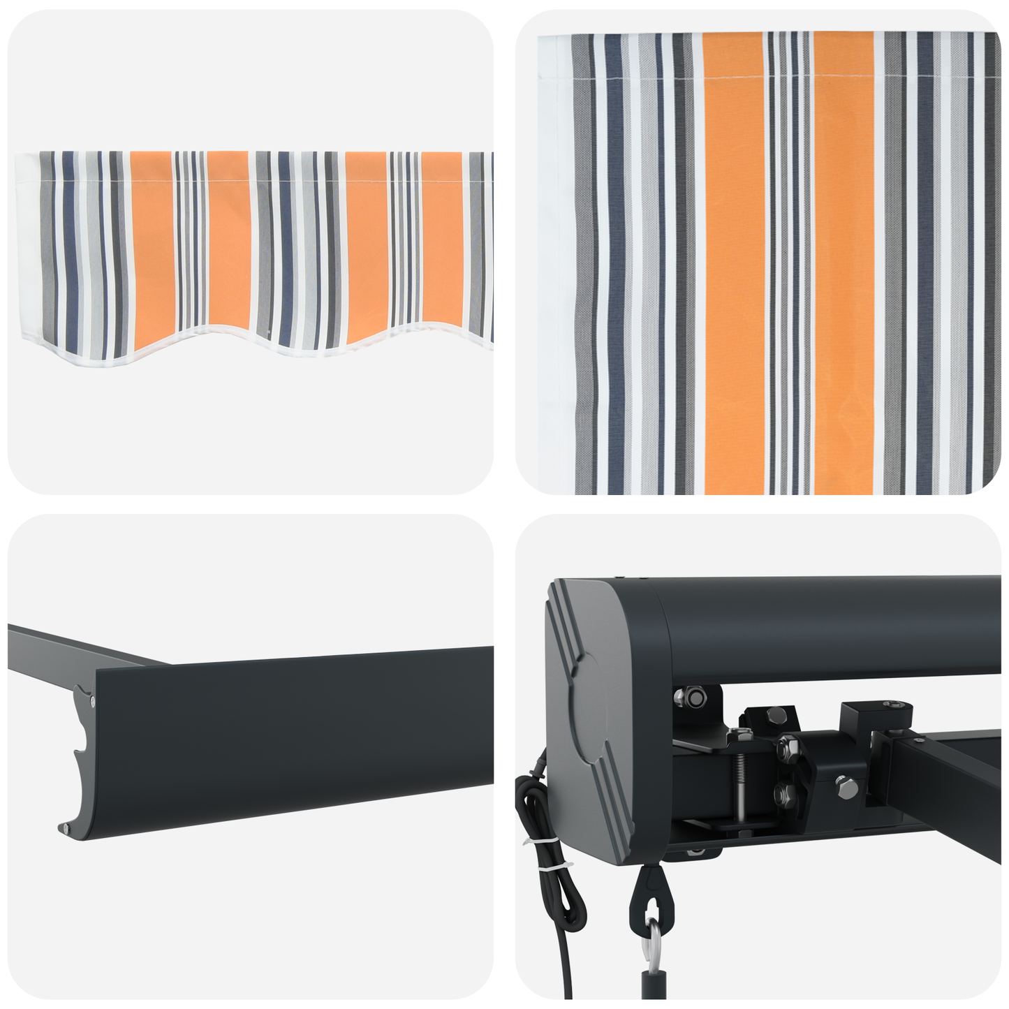 Automatisk Utrækkelig Markise Multifarvet Stribe 300x250 Cm - billede 8