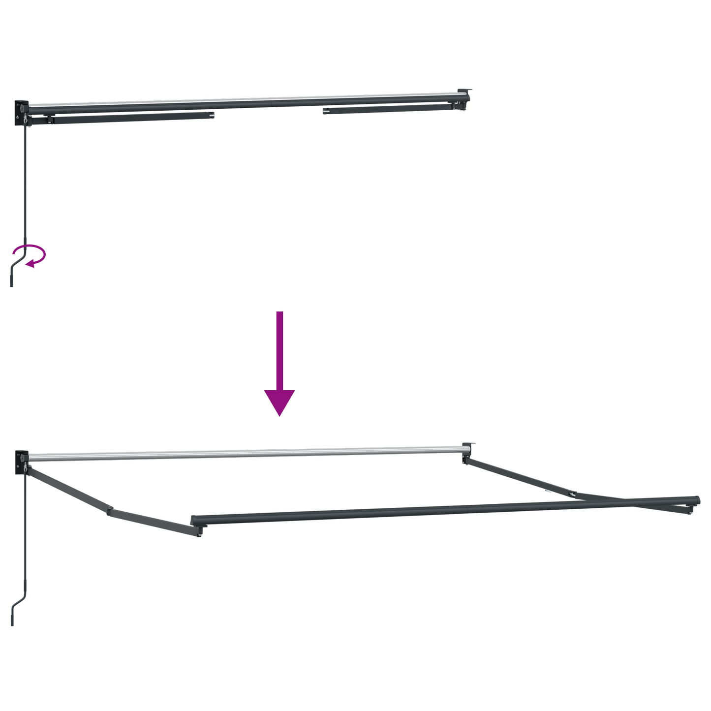 Manuel Udtækkelig Markise Multifarvet Stribe 300x250 Cm - billede 9