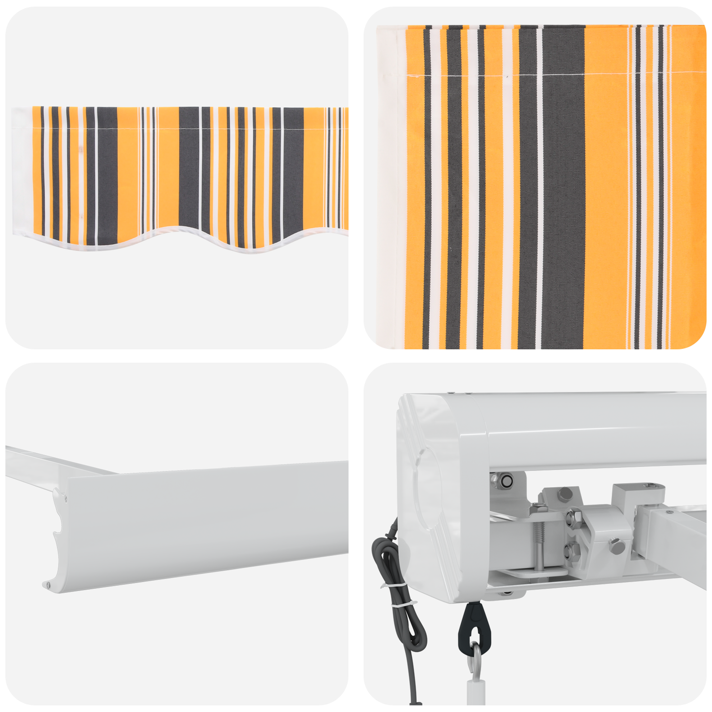 Automatisk Utrækkelig Markise Multifarvet Stribe 300x250 Cm - billede 8