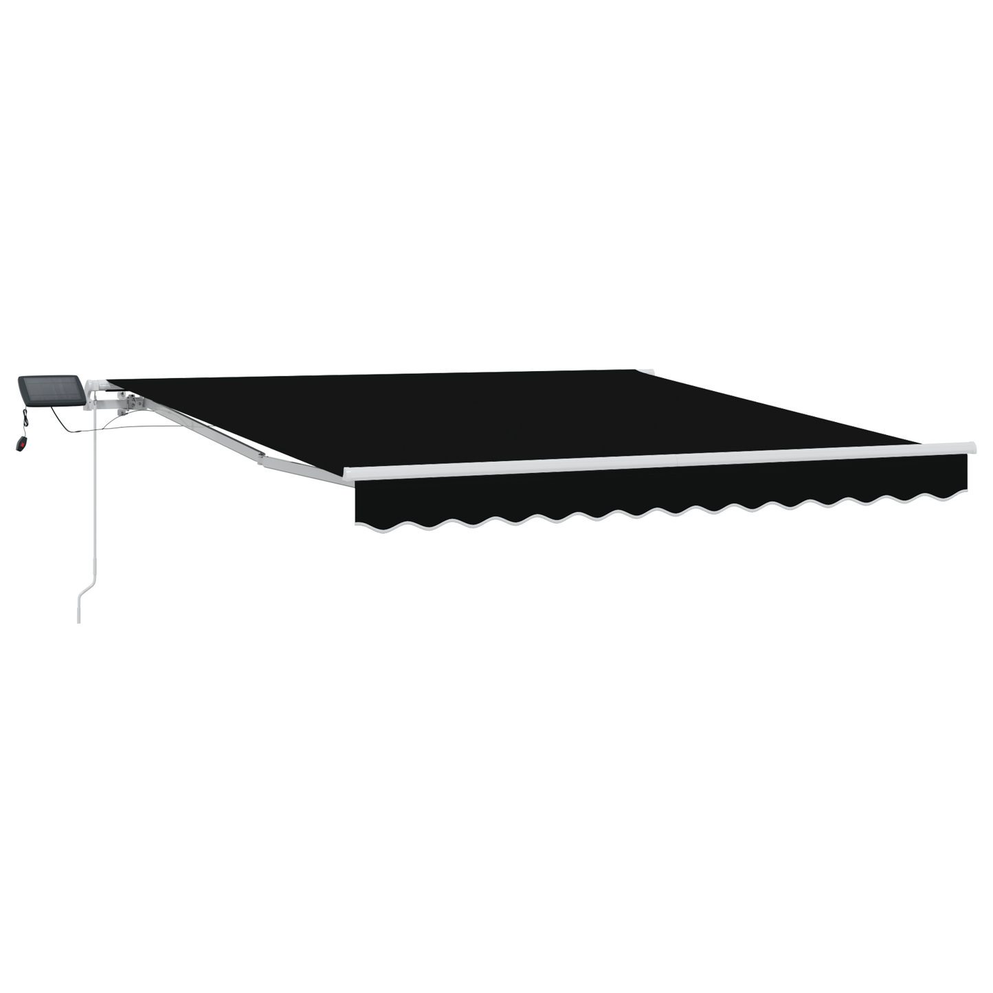 Manuel Utrækkelig Markise med Led, Sort, 300 X 250 Cm - billede 2