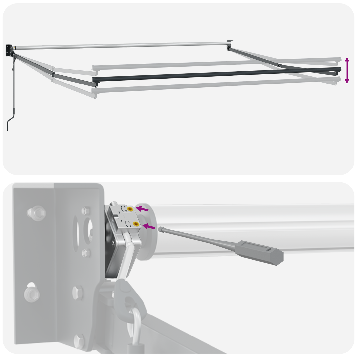 Automatisk Udtækkelig Markise Sort 300x250 Cm&&markise Erstatningsstof til 3x2.5 M Ramme Sort - billede 10