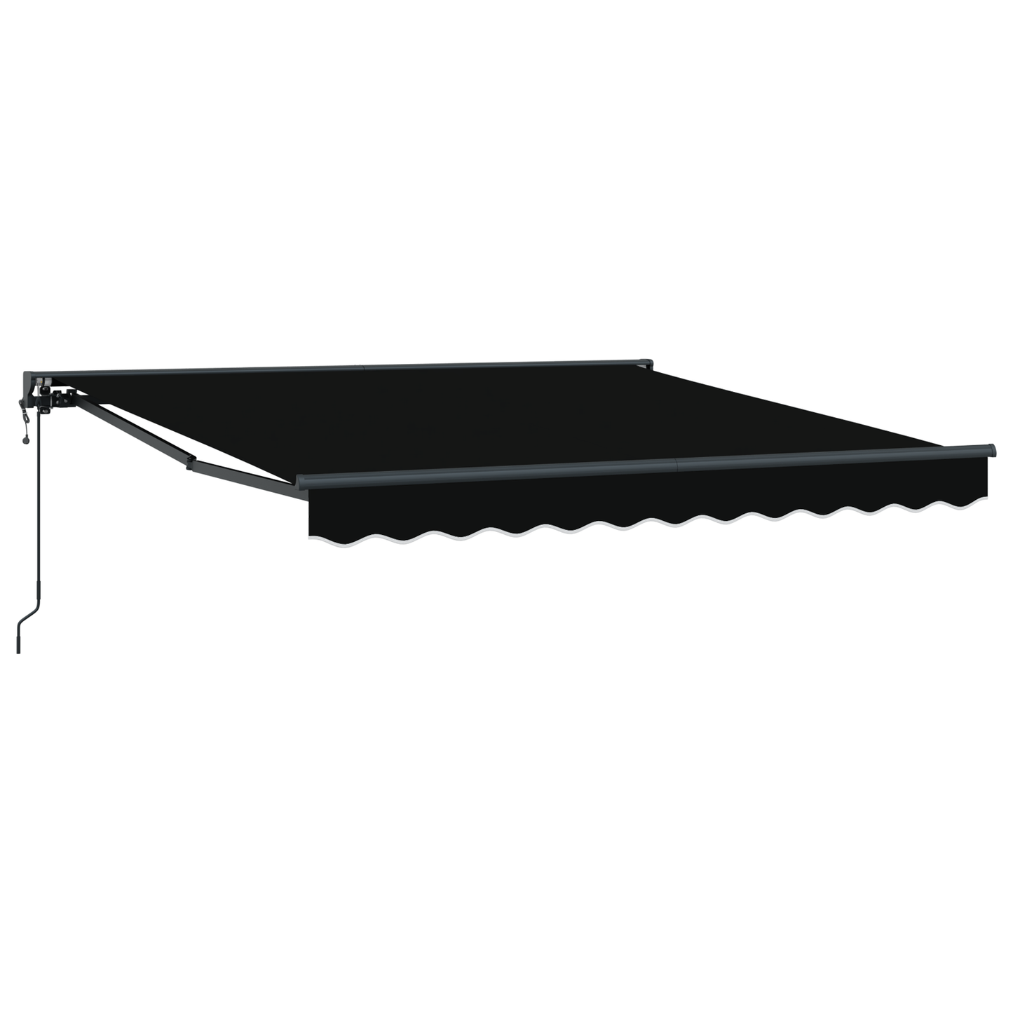 Utrækkelig Markise Sort 300x250 Cm Polyester Stof og Metal - billede 2