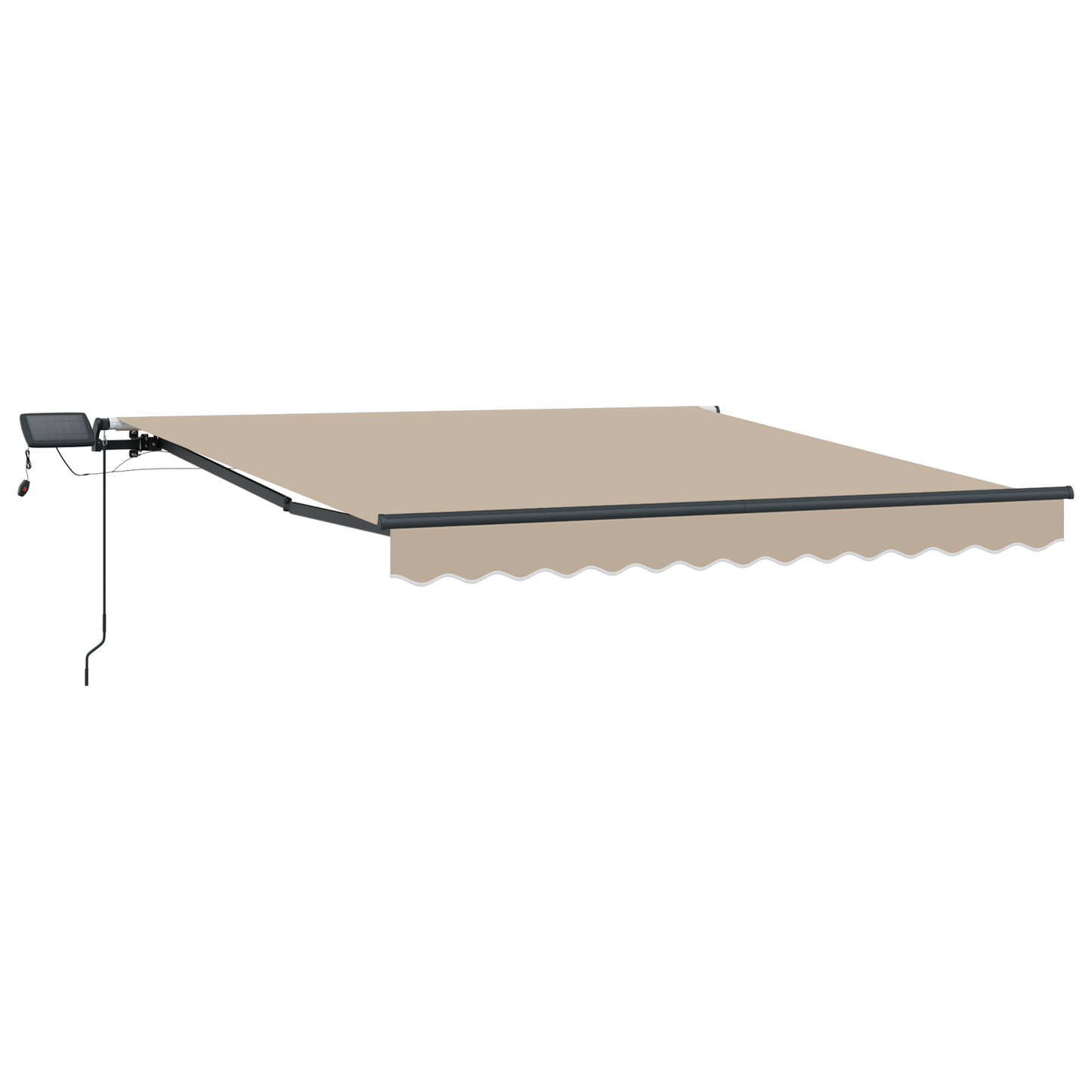 Manuel Udtækkelig Markise med Led Beige 300x250 Cm&&markise Udskiftningsstoff til 3x2.5 M Ramme Beige - billede 4