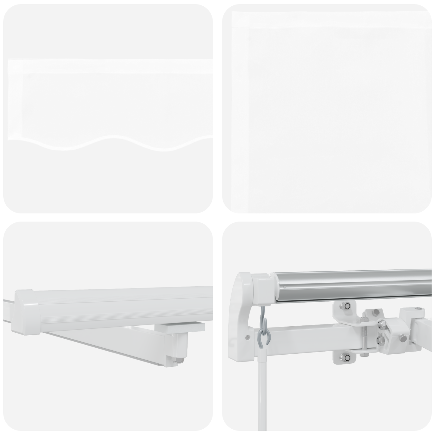 Manuel Udsugningsmarkise med Led i Hvid, 300 X 250 Cm - billede 8