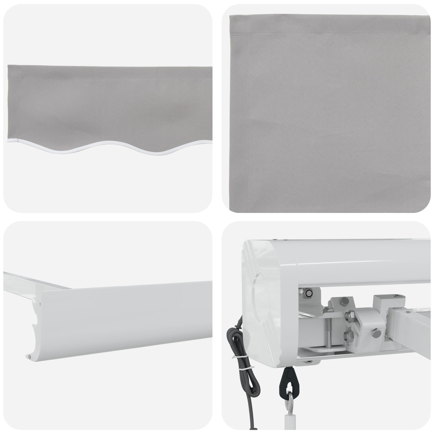 Automatisk Utrækkelig Markise Lysegrå 300x250 Cm - billede 8