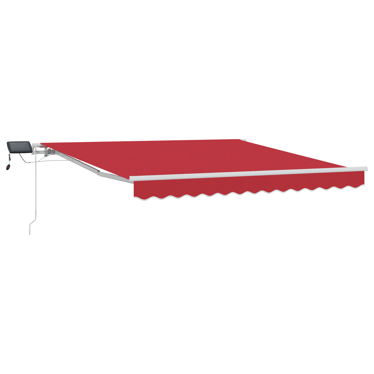 Manuel Utrækkelig Markise med Led Rød 300 X 250 Cm - billede 2