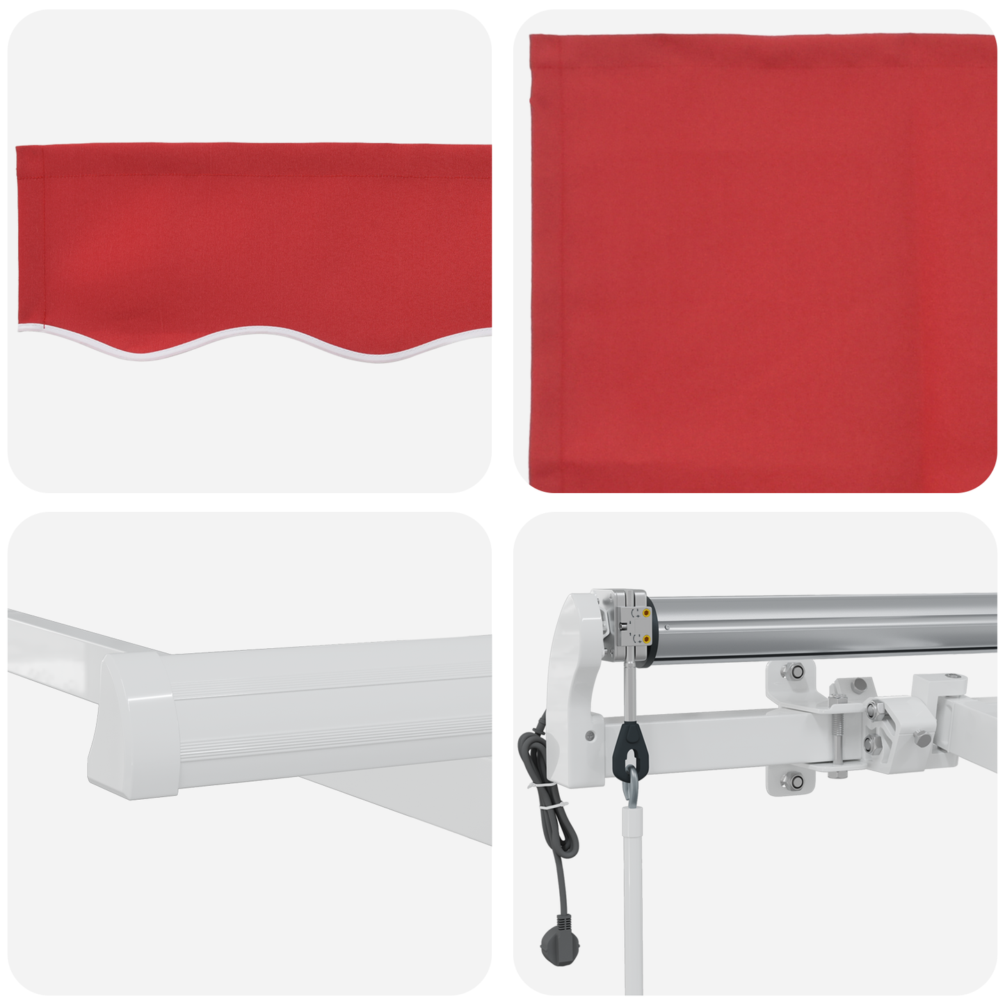 Automatisk Utrækkelig Markise Rød 300 X 250 Cm - billede 8