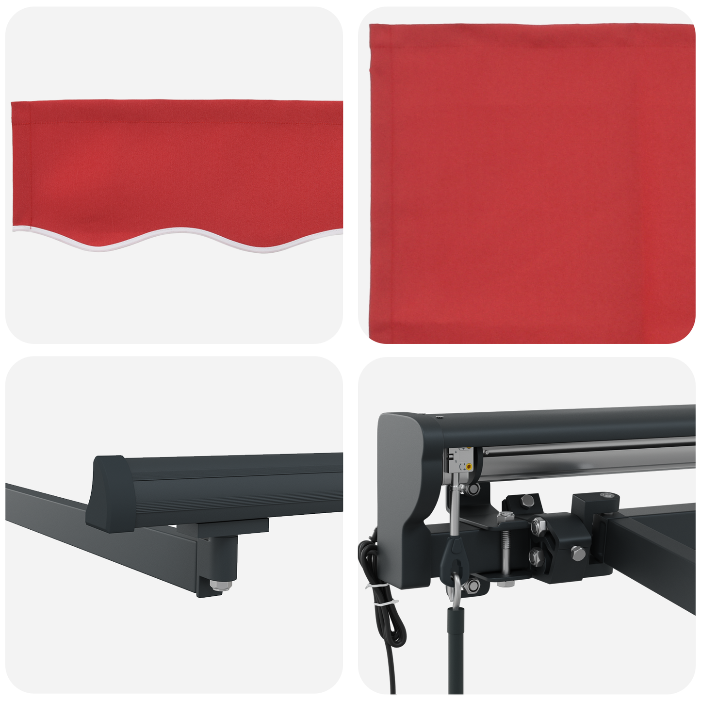 Utrækkelig Markise Rød 300x250 Cm Stof - billede 8