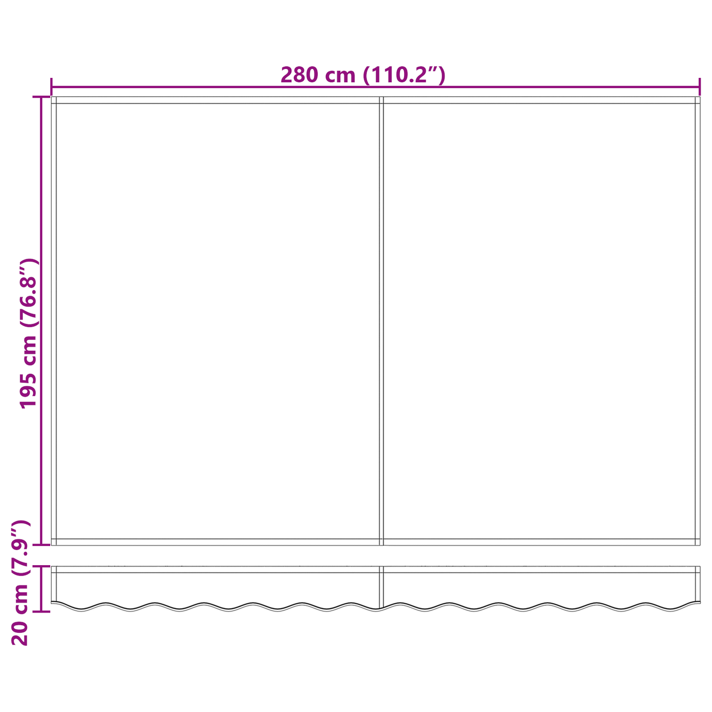 Manuel Udtækkelig Markise Grøn og Gul 300x250 Cm&&markise Erstatningsstof til 3x2.5 M Ramme Grøn og Gul - billede 10
