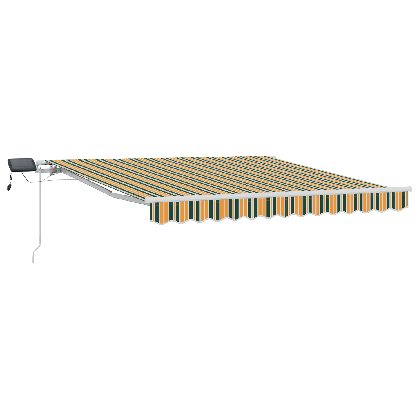 Manuel Utrækkelig Markise med Led i Grøn og Gul, 300 X 250 Cm - billede 2