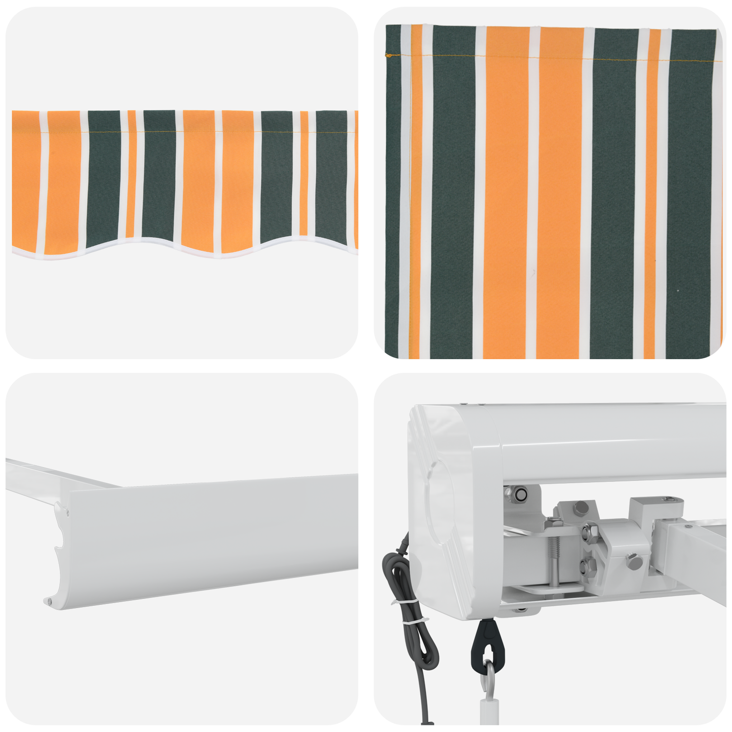 Automatisk Utrækkelig Markise Grøn og Gul 300x250 Cm - billede 8