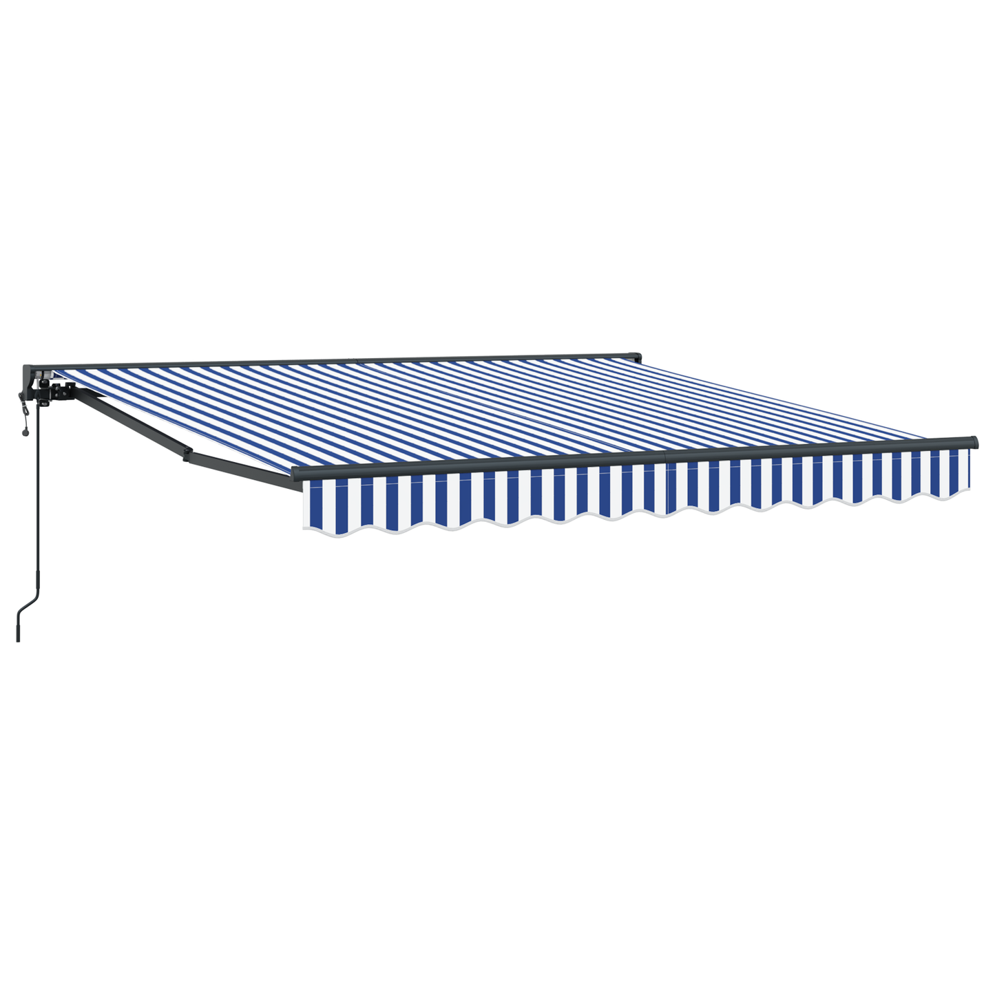 Utrækkelig Markise Blå og Hvid 350x250 Cm Akryl - billede 2