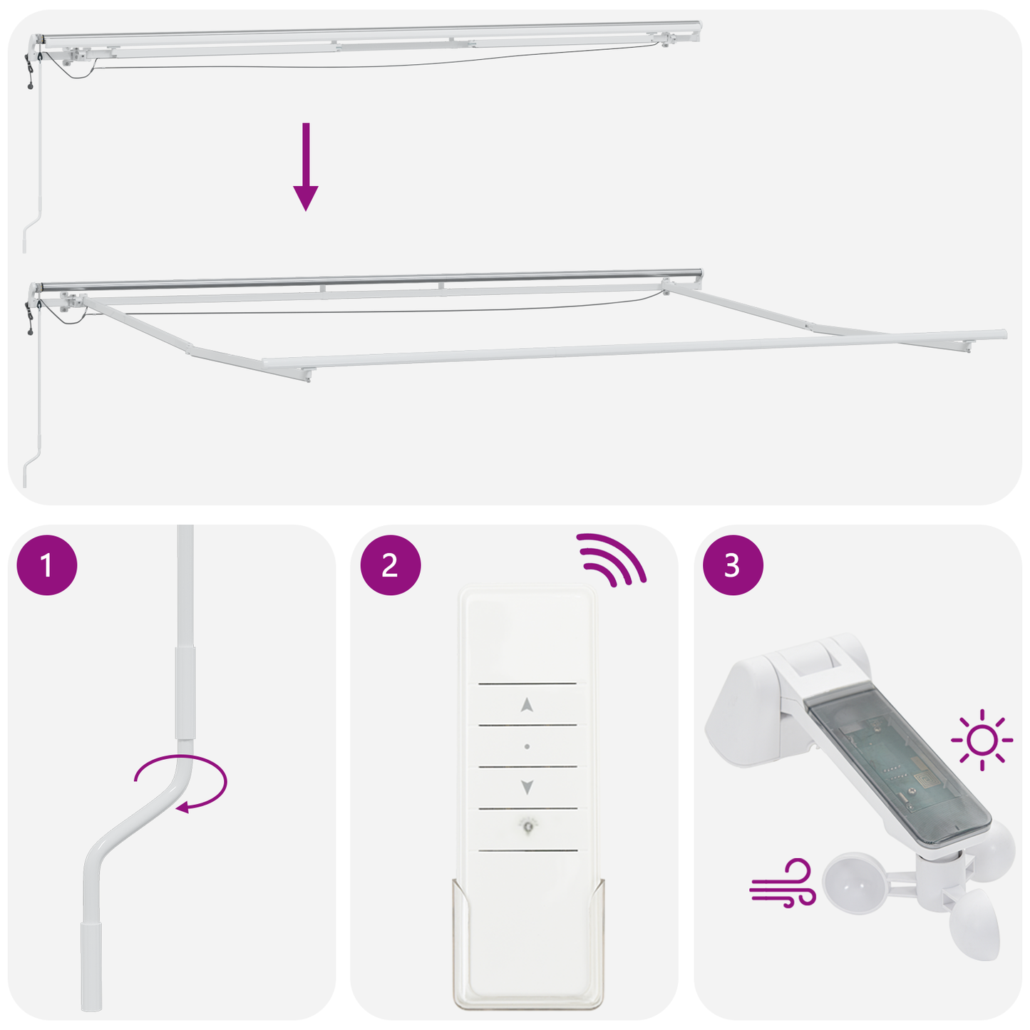 Automatisk Utrækkelig Markise i Antracit 350 X 250 Cm - billede 11
