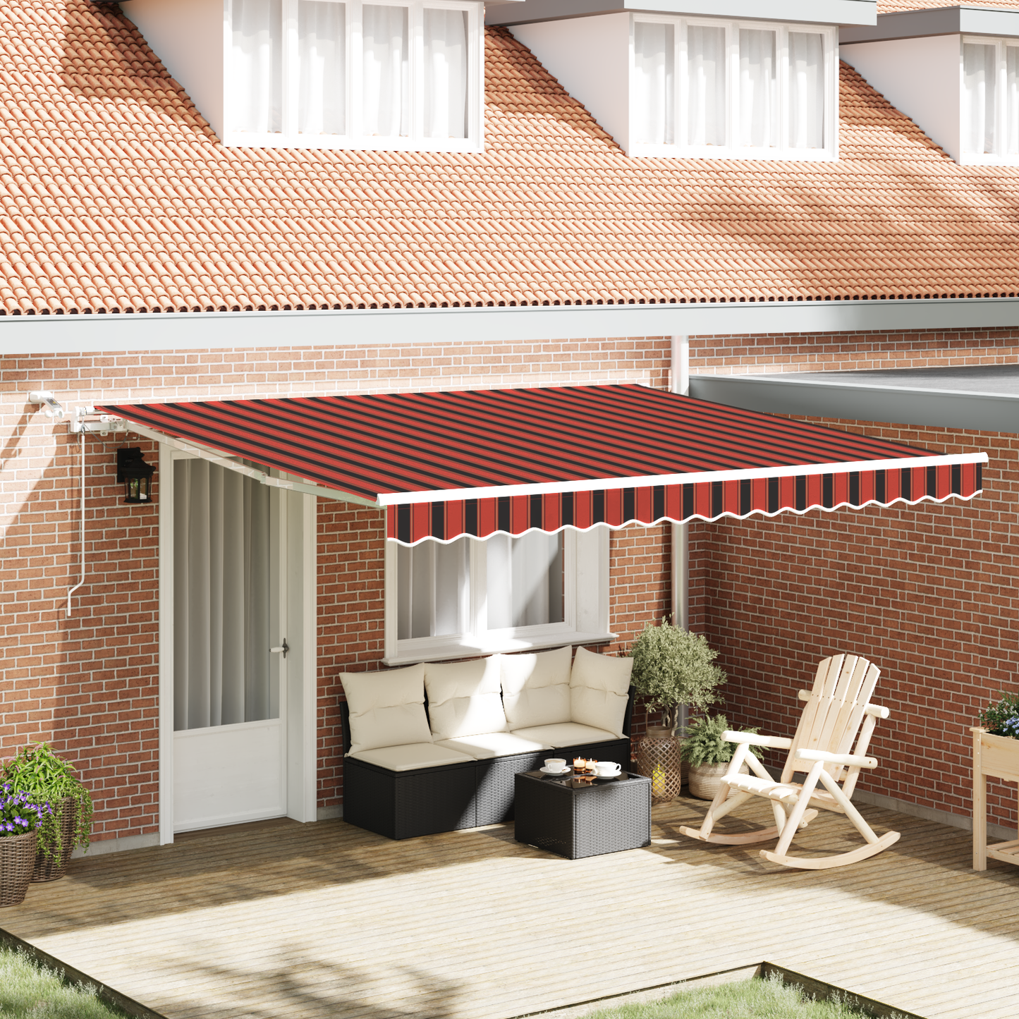 Automatisk Utrækkelig Markise i Antracit 350 X 250 Cm - hovedbillede